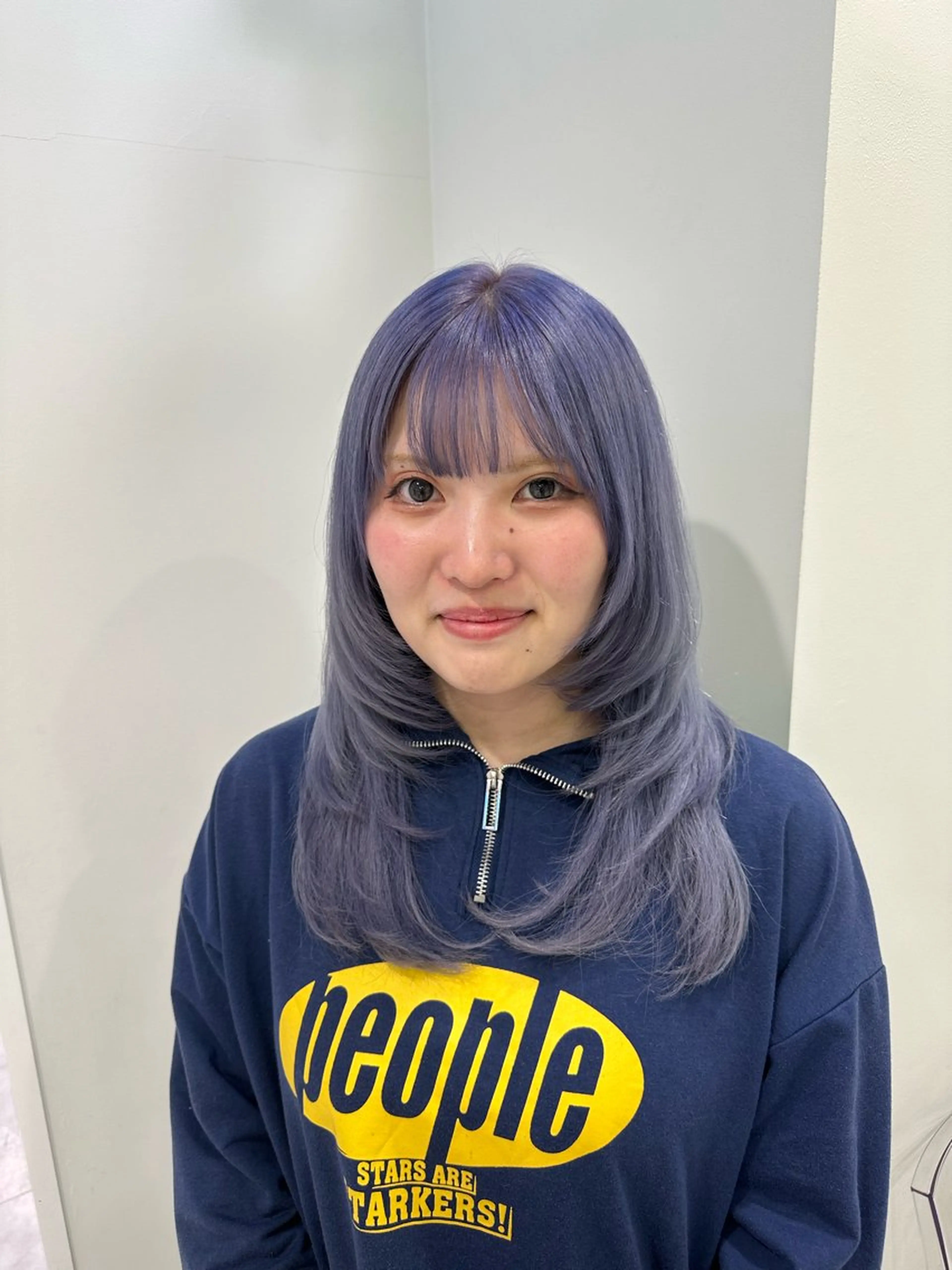 セミロング カラー ダブルカラー 髪質改善 レイヤーカット ウルフカット ヘアカラー トリートメント 渋谷/透明感カラー /半個室/こうめいのヘアスタイル