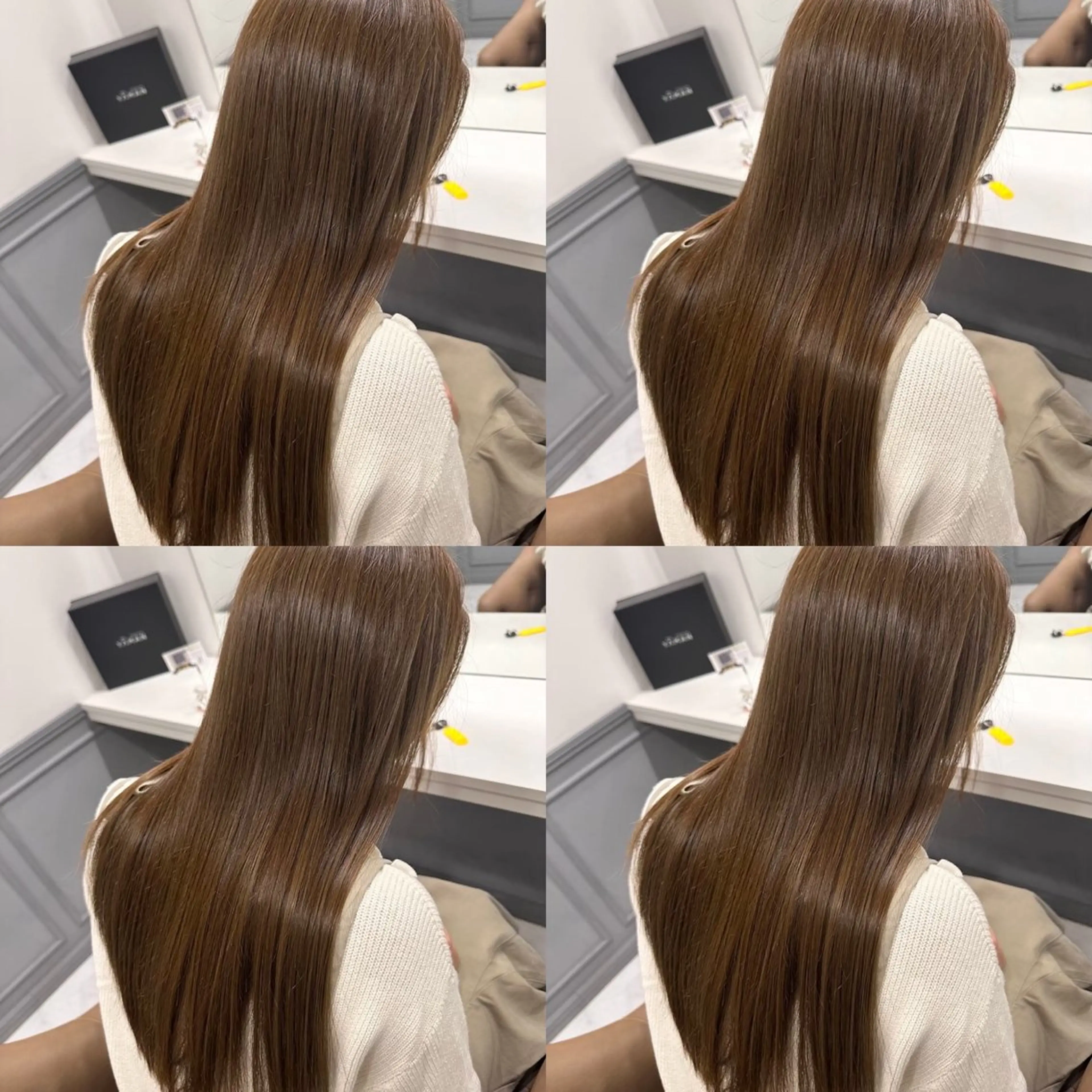 🎀ミニモ限定🎀【ブリーチ無しブラウン系トーンアップ】+【Aujua3stepトリートメント】+コテ巻き仕上げ無料🖤の写真