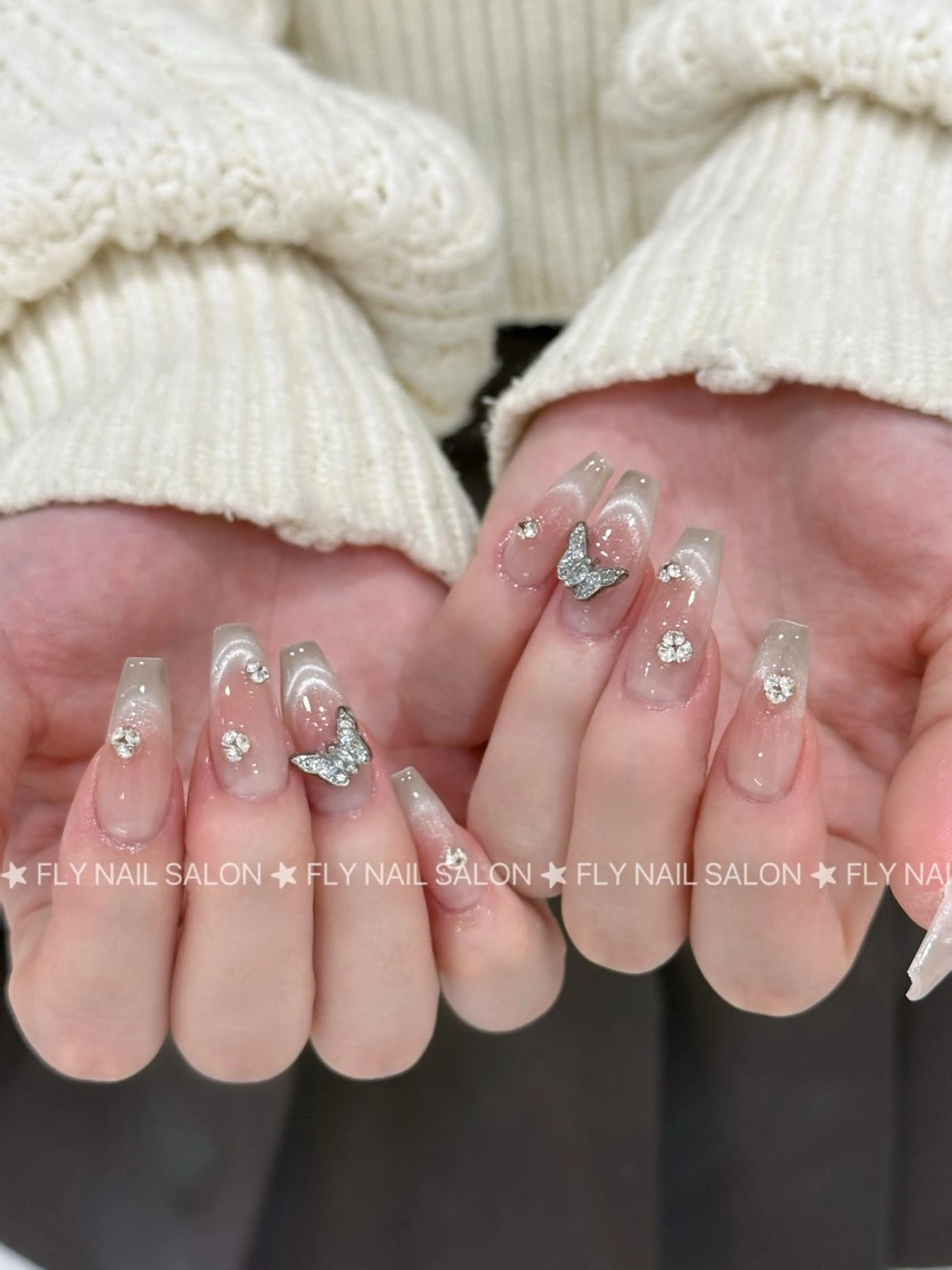 ネイル アートネイル 桜ネイル 韓国ネイル 春ネイル ネイルチップ ハンドネイル FLY Nail Salonのネイルデザイン