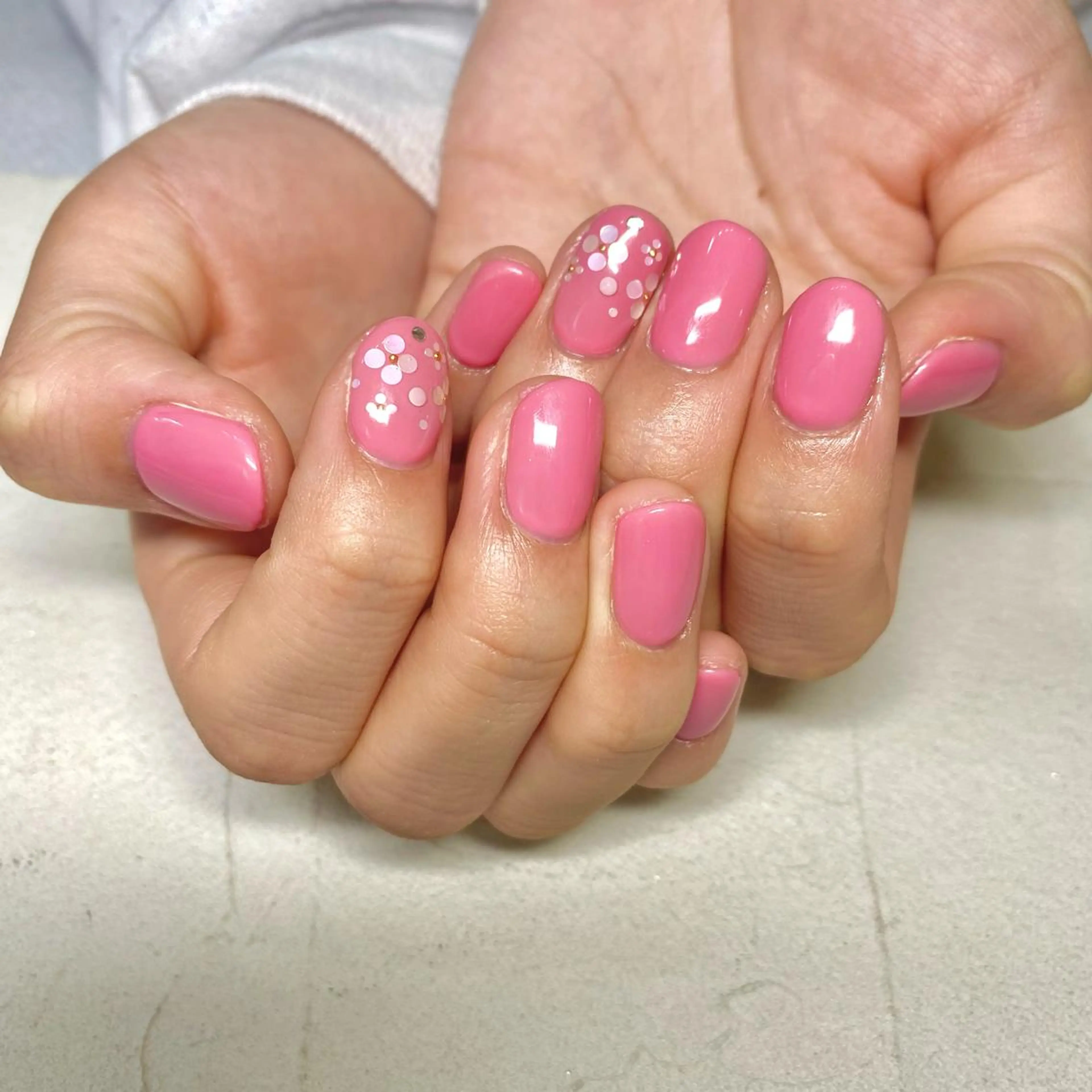 ネイル アニマル柄 オーロラネイル ブラウン 桜ネイル クリアネイル ハンドネイル B☆STELLA SUNAKAWAのネイルデザイン