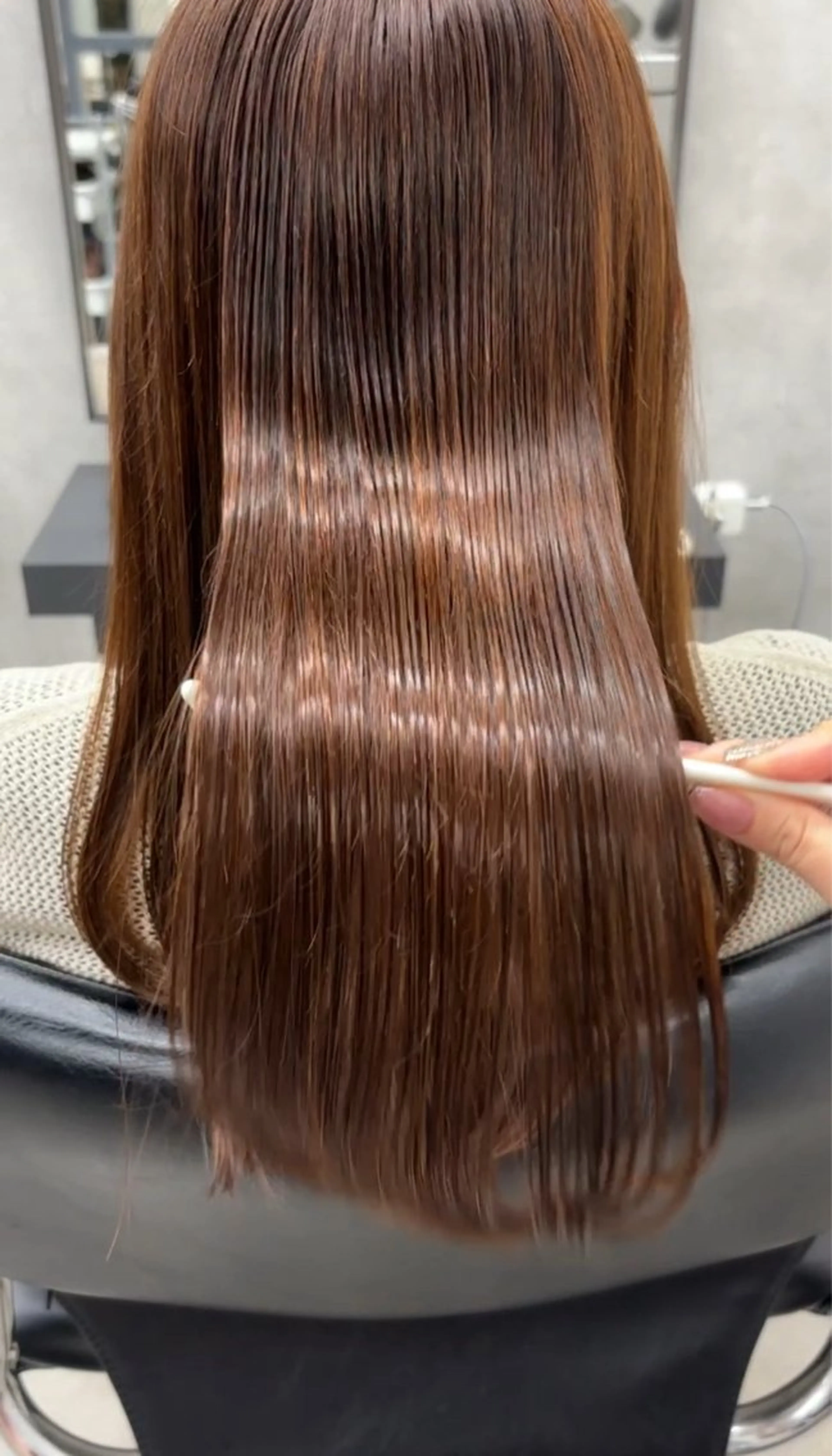 セミロング 縮毛矯正 ヘアカラー 縮毛矯正 トリートメント 宮尾 星夢のヘアスタイル