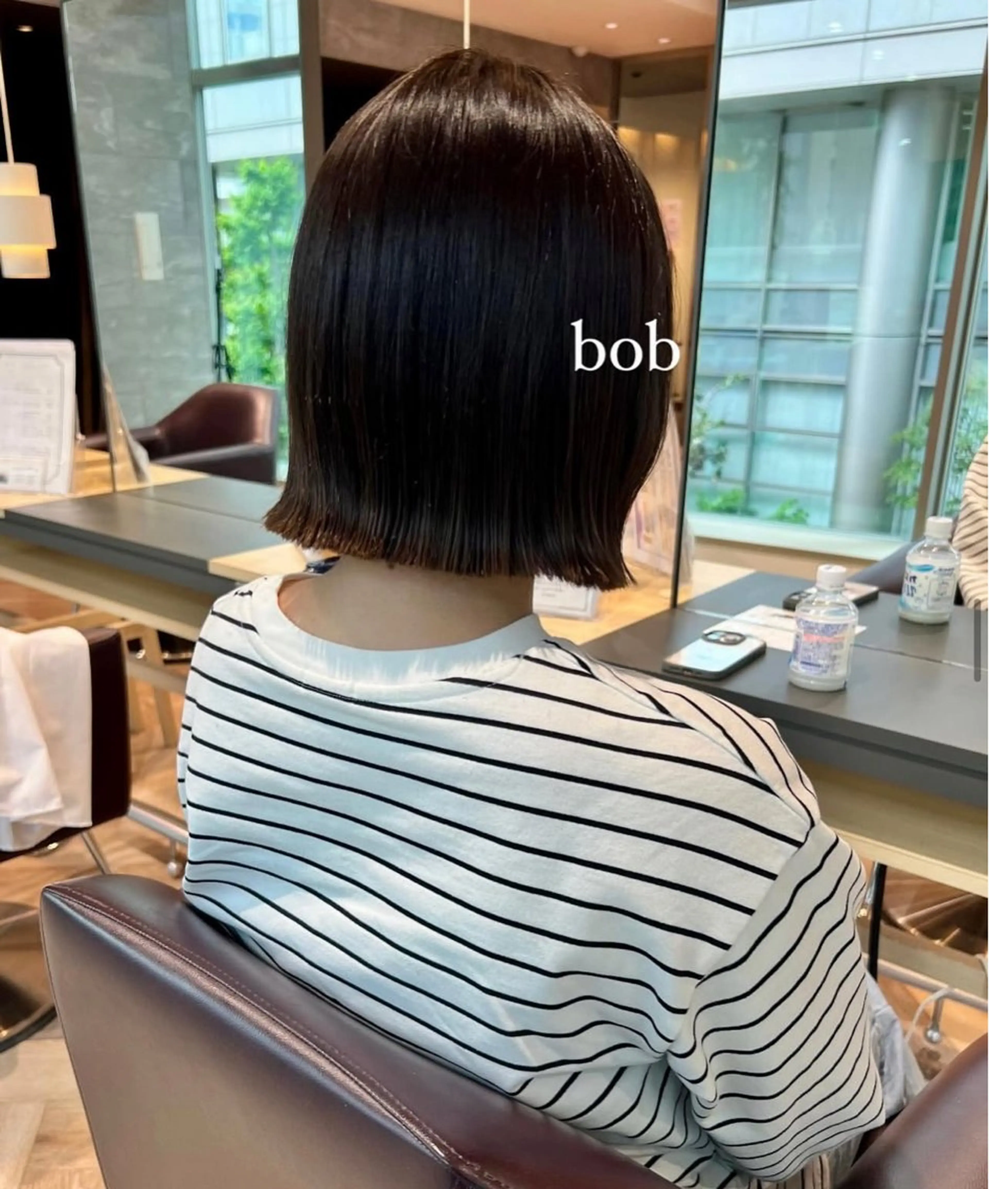 ショート ボブ 小顔カット 外ハネヘア カット 加納千華 /ボブ/ぱつっとボブのヘアスタイル