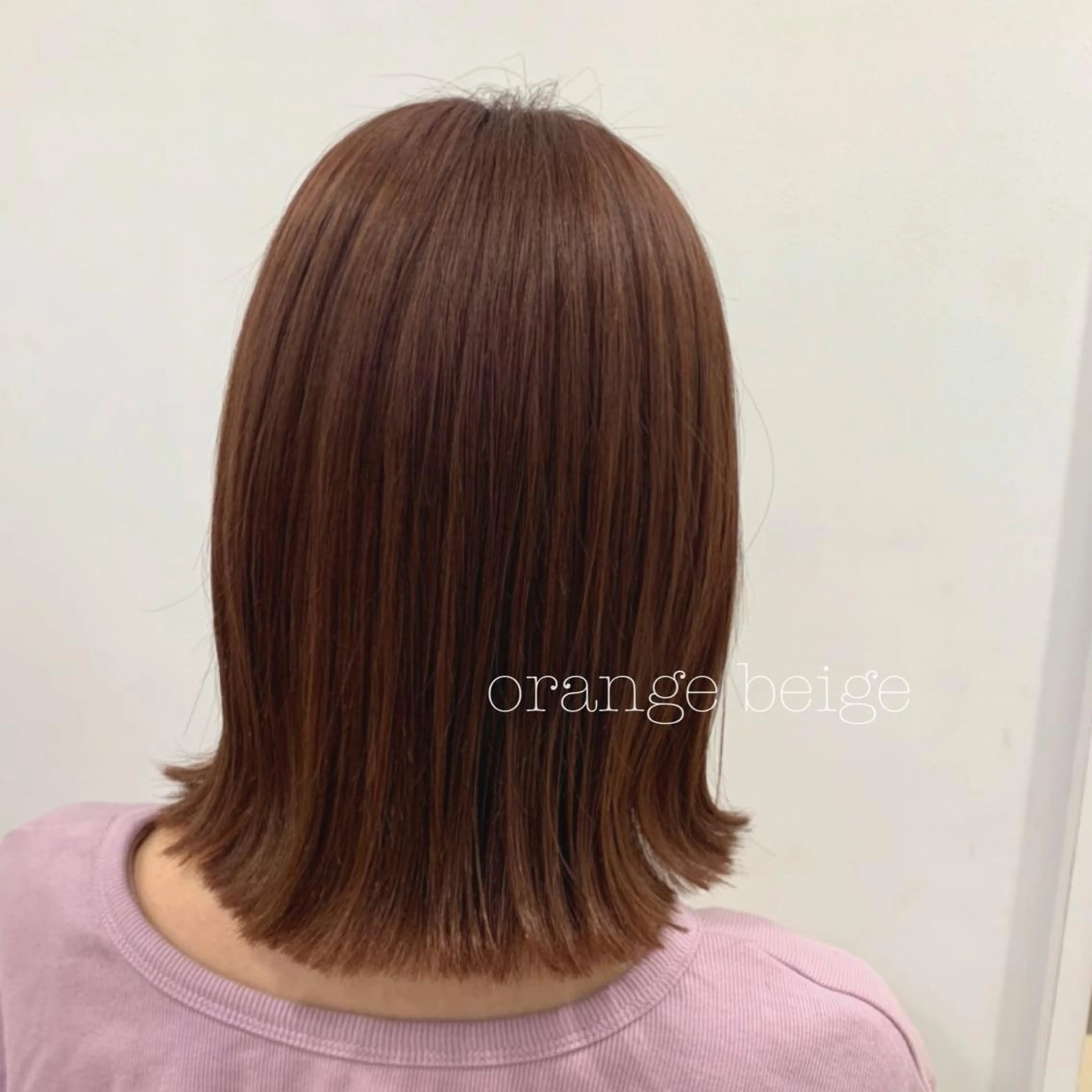 ミディアム カラー カット ヘアカラー トリートメント ぱつっとボブ/ 小野あかねのヘアスタイル