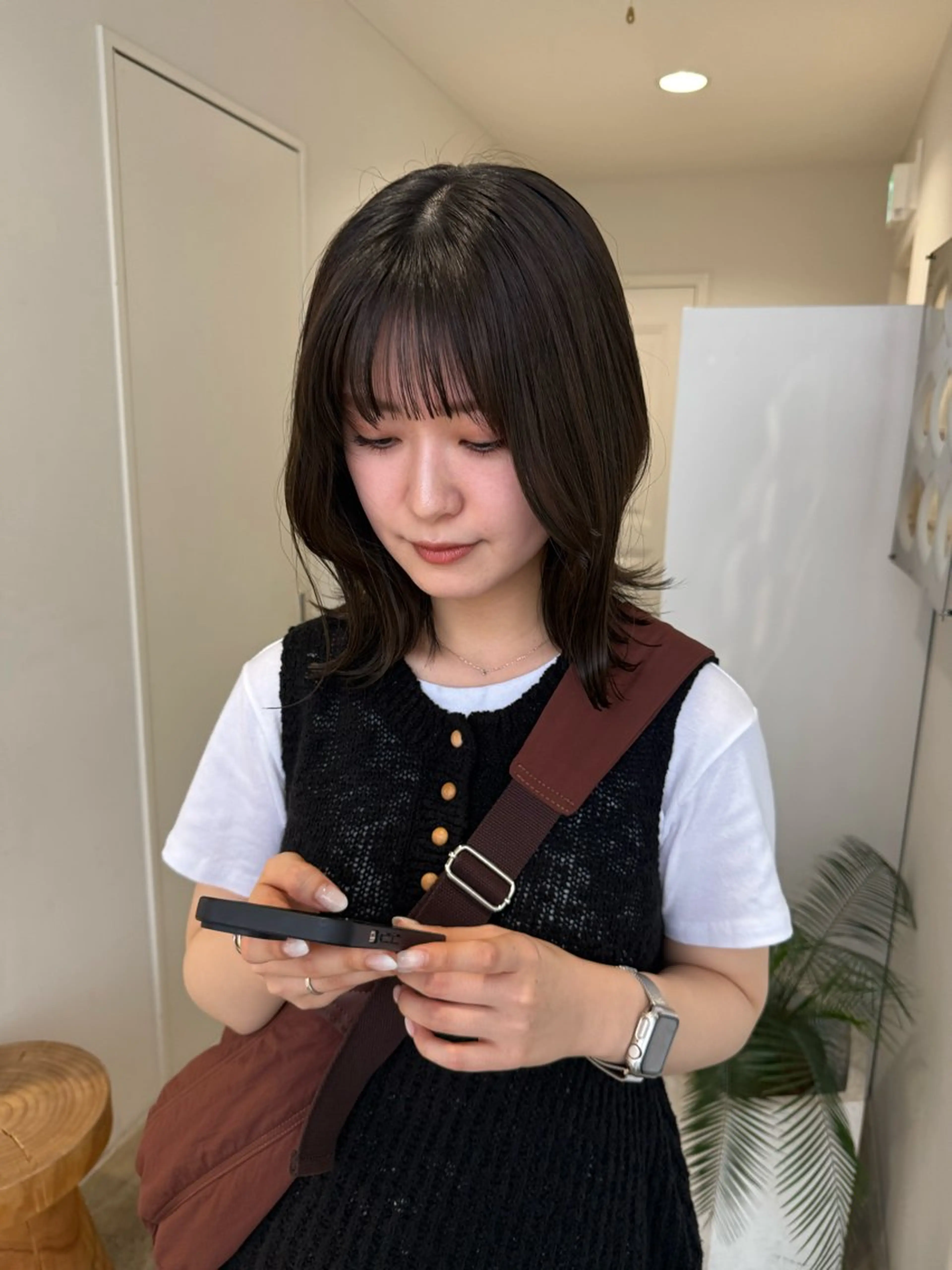 ミディアム カラー カット ヘアカラー 🟡ひろの/ツヤ カラー/髪質改善🟡のヘアスタイル