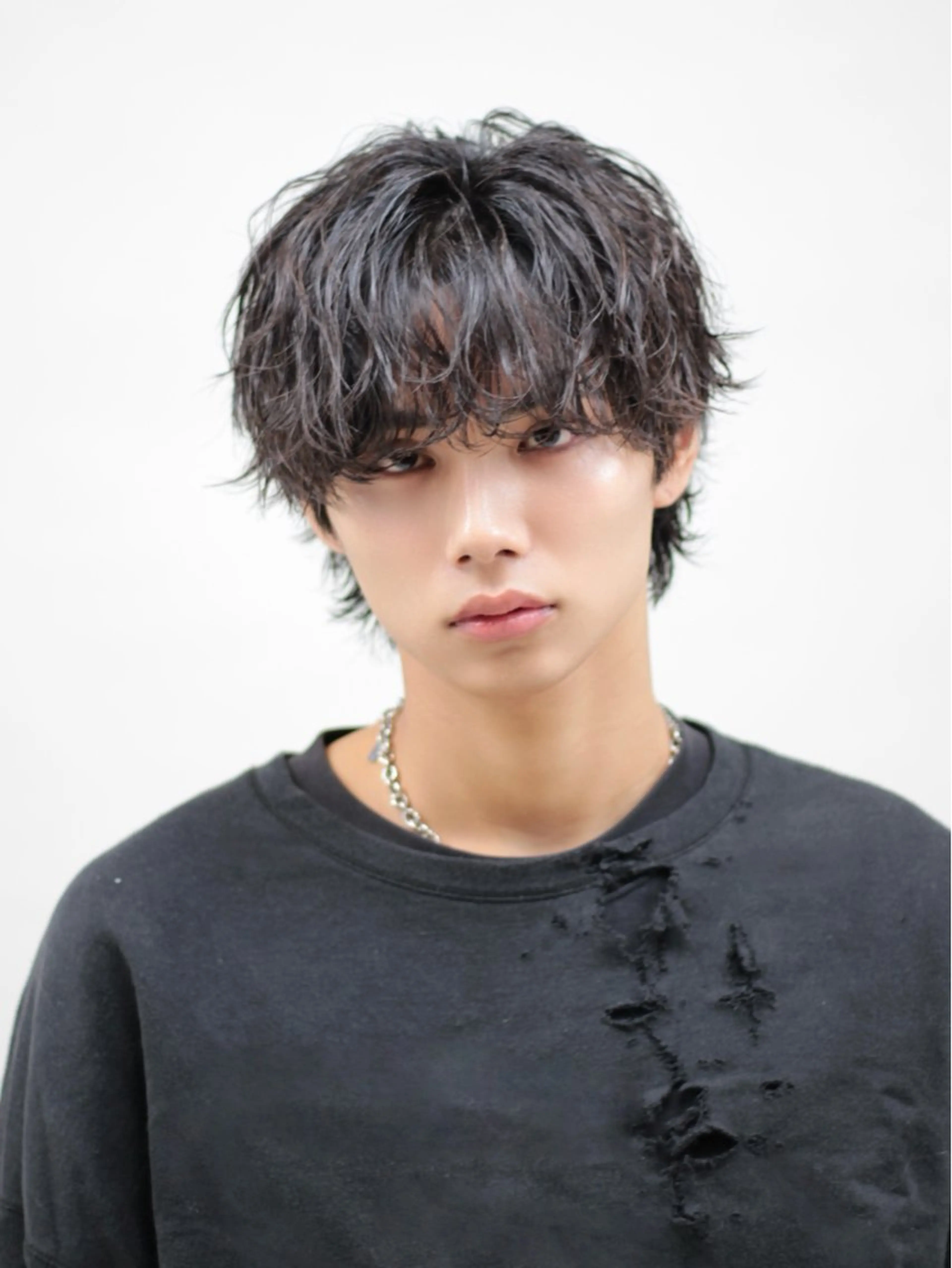 パーマ メンズ カット パーマ シャドウ/波巻き 朝崎倭斗のヘアスタイル