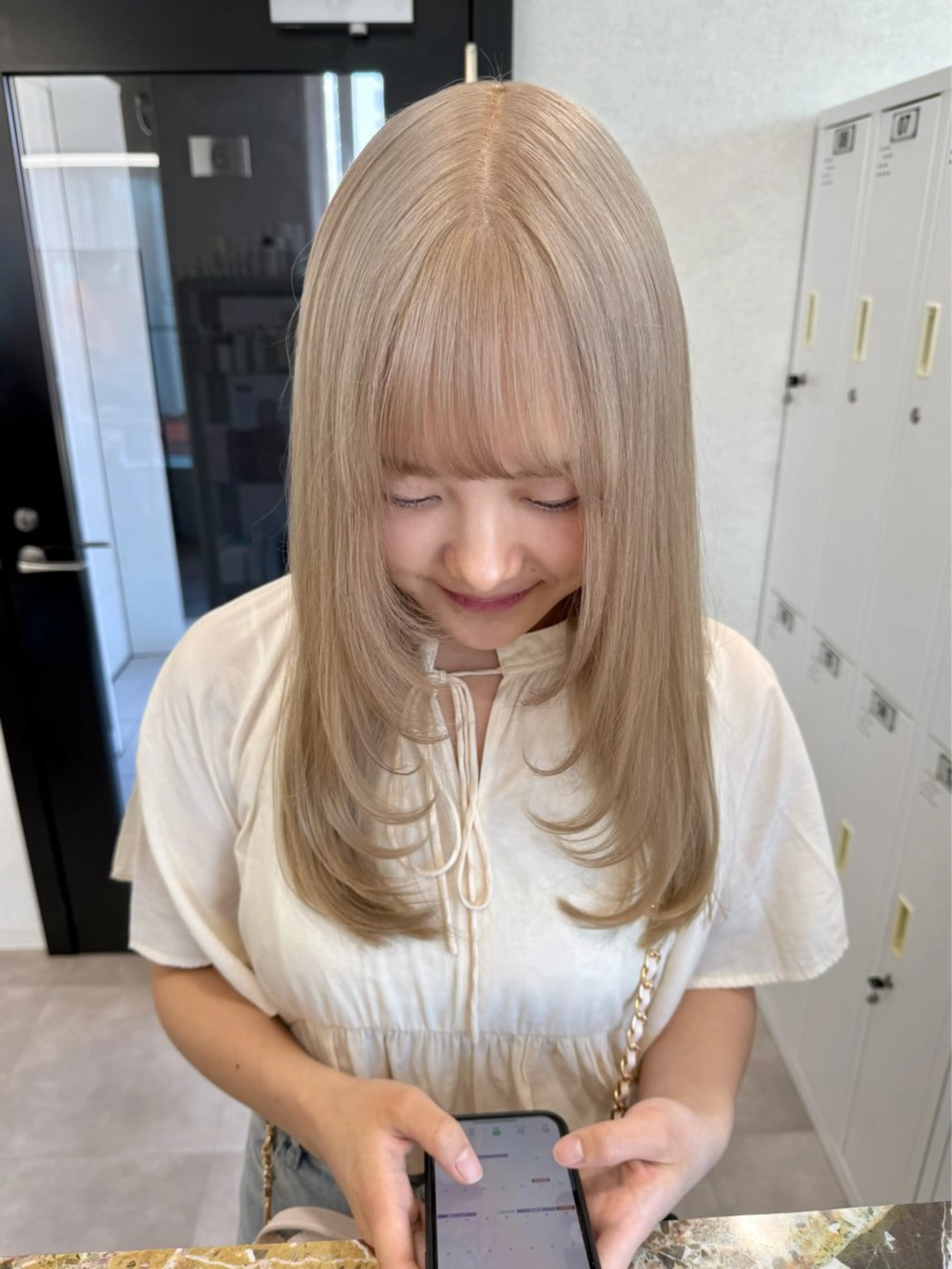 セミロング ヘアカラー 🌼ベージュ/暖色 🌼すずのヘアスタイル