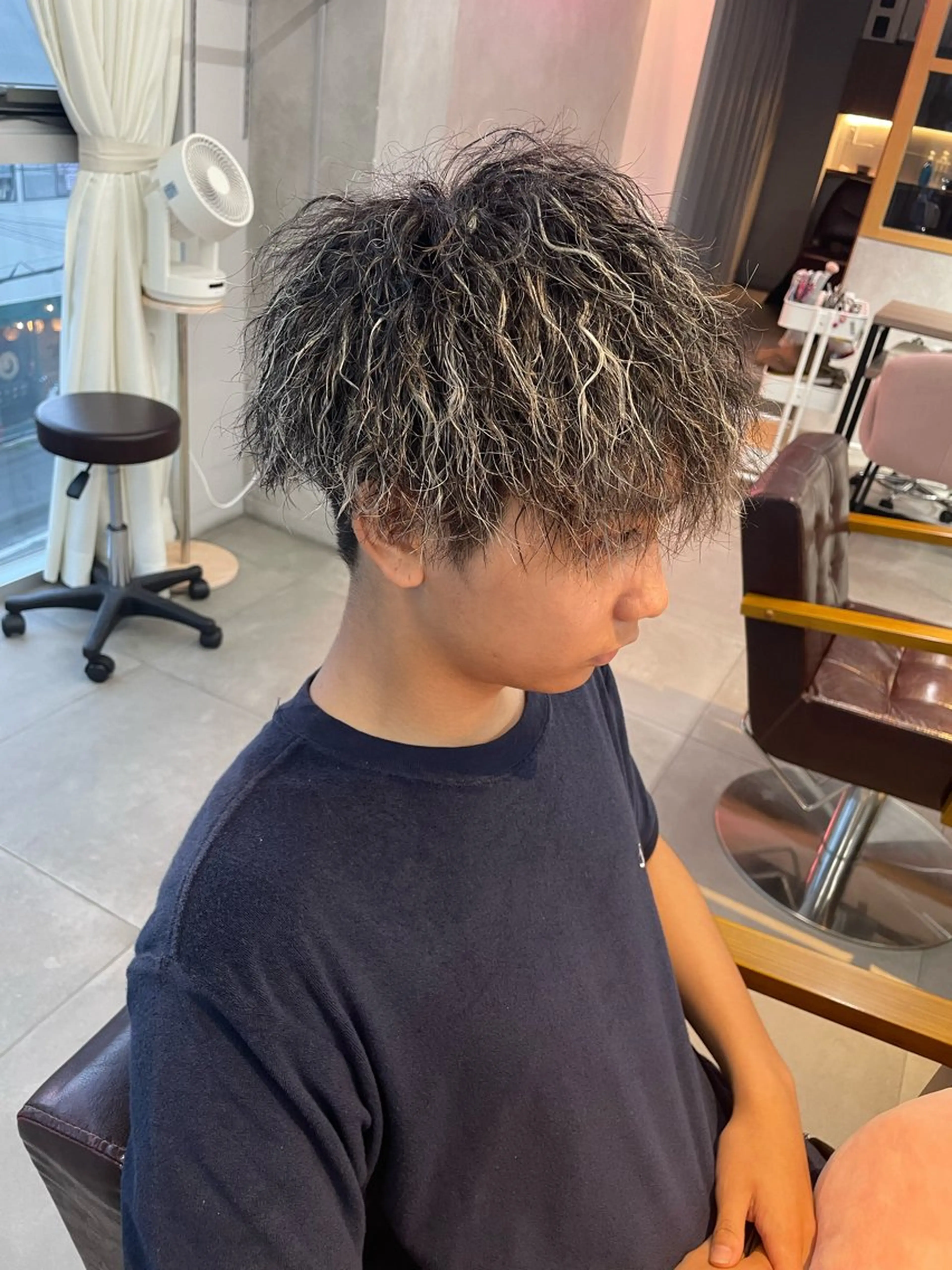 ミディアム カラー パーマ メンズ カット パーマ 辻堂メンズ特化 YU-YAのヘアスタイル