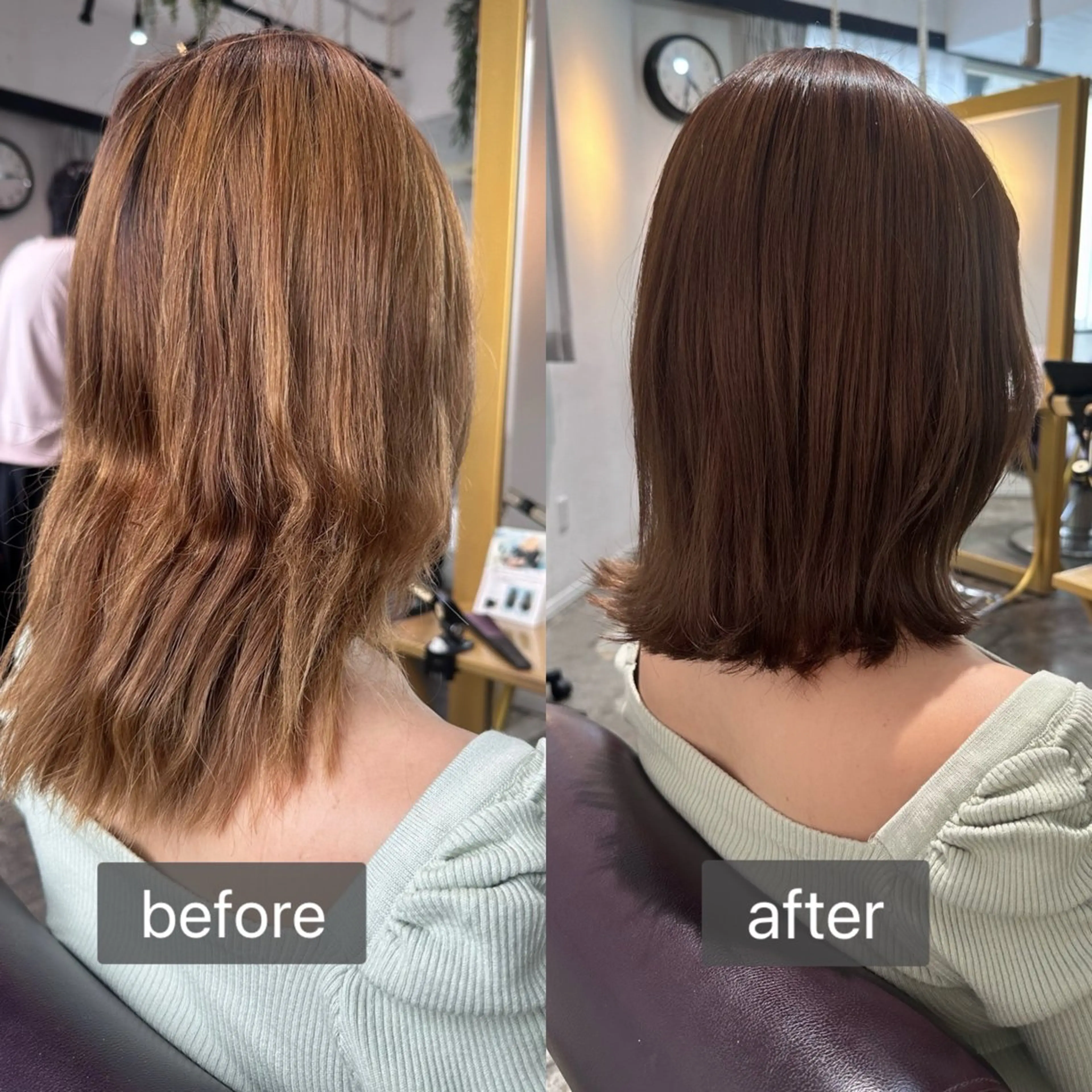 ミディアム カラー 透明感カラー イルミナカラー カット ヘアカラー 艶カラー/レイヤー 💖心斎橋/Sakiのヘアスタイル