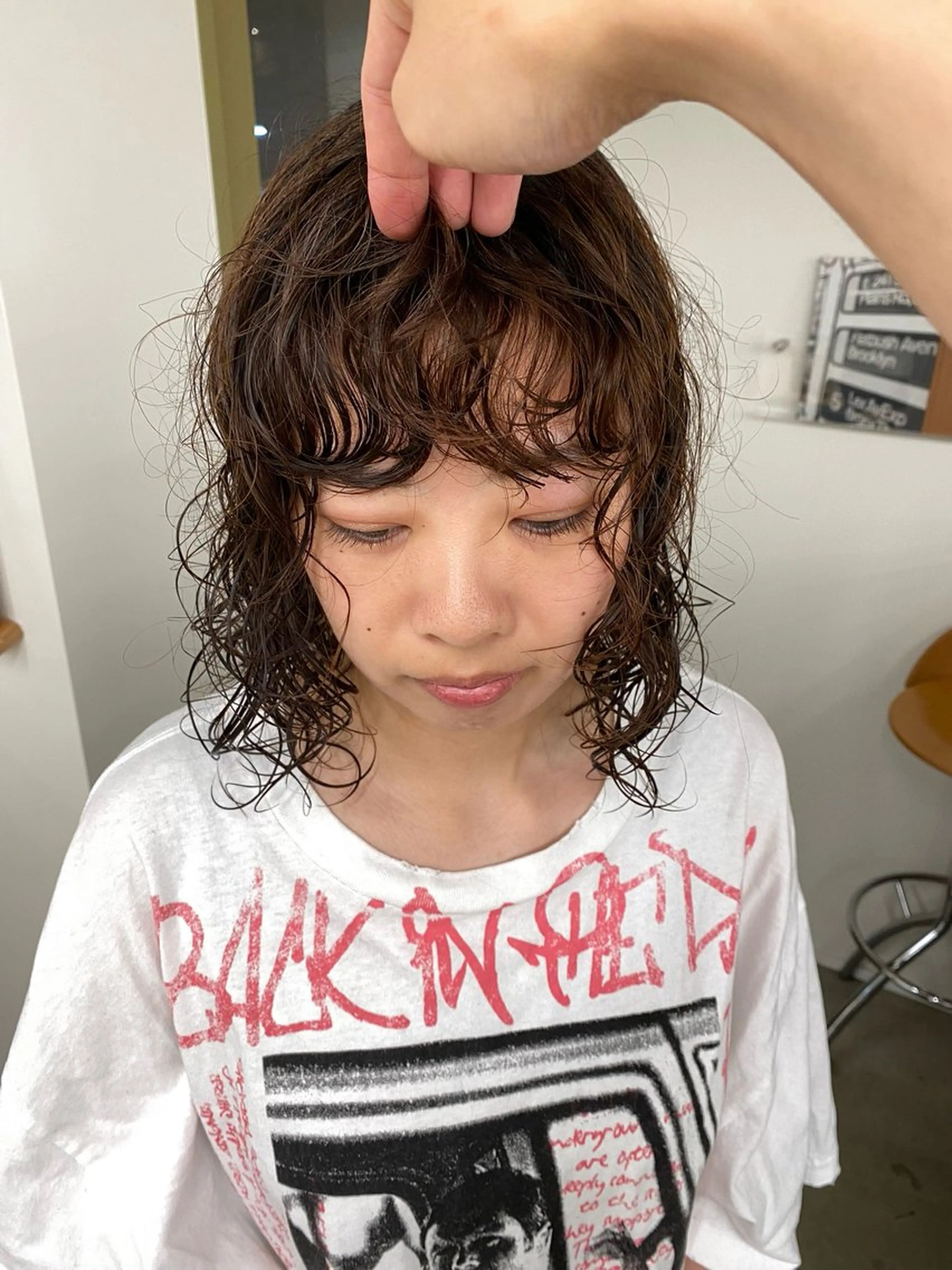 ミディアム パーマ tonari 梅田、中崎町のヘアスタイル