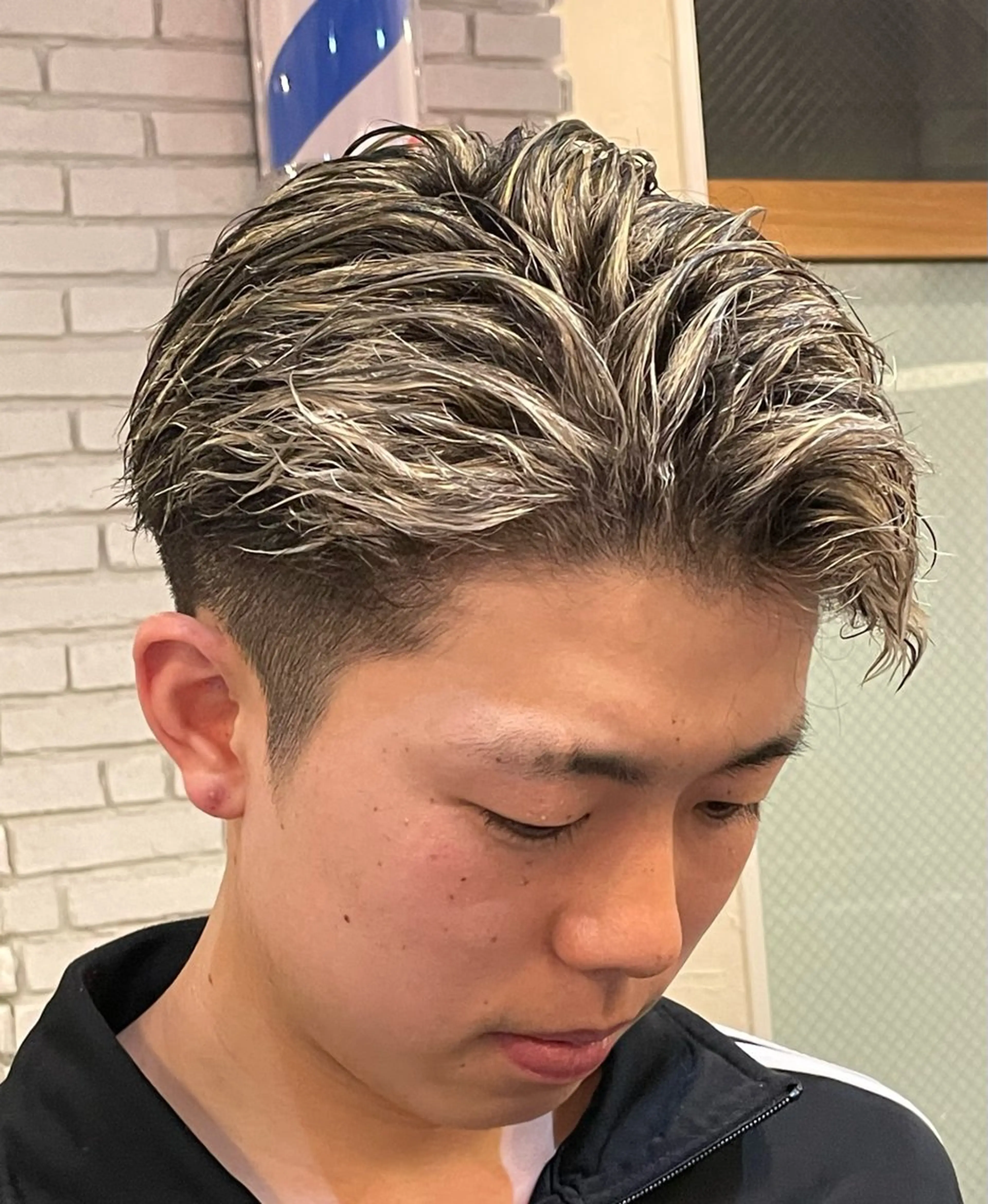 ショート カラー パーマ メンズ smilehair国分寺店所属・💈barber 中根 龍星のヘアスタイル