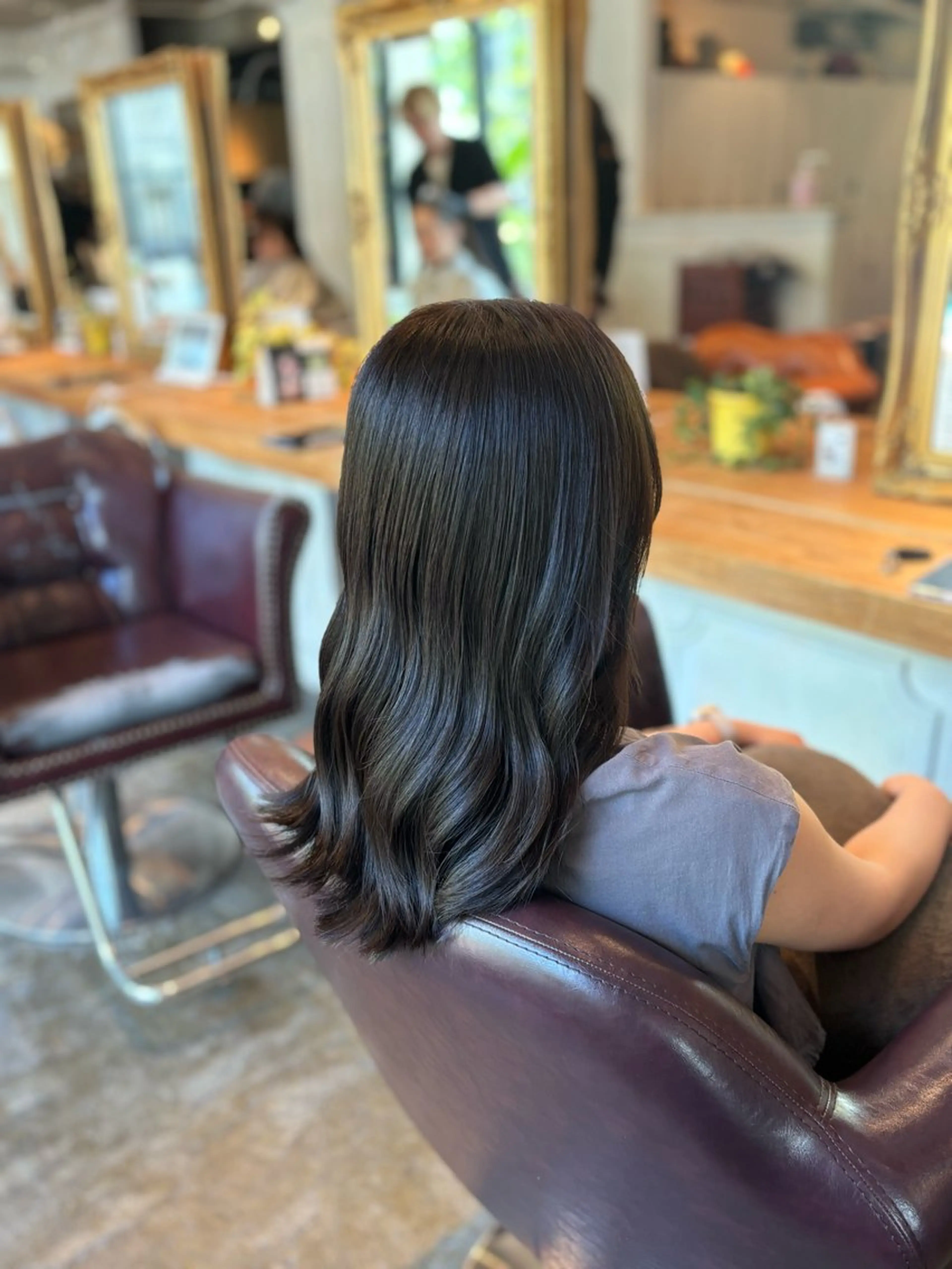 ロング カラー グレージュ オリーブグレージュ オリーブグレー 髪質改善カラー ベージュ🤎YUMEのヘアスタイル