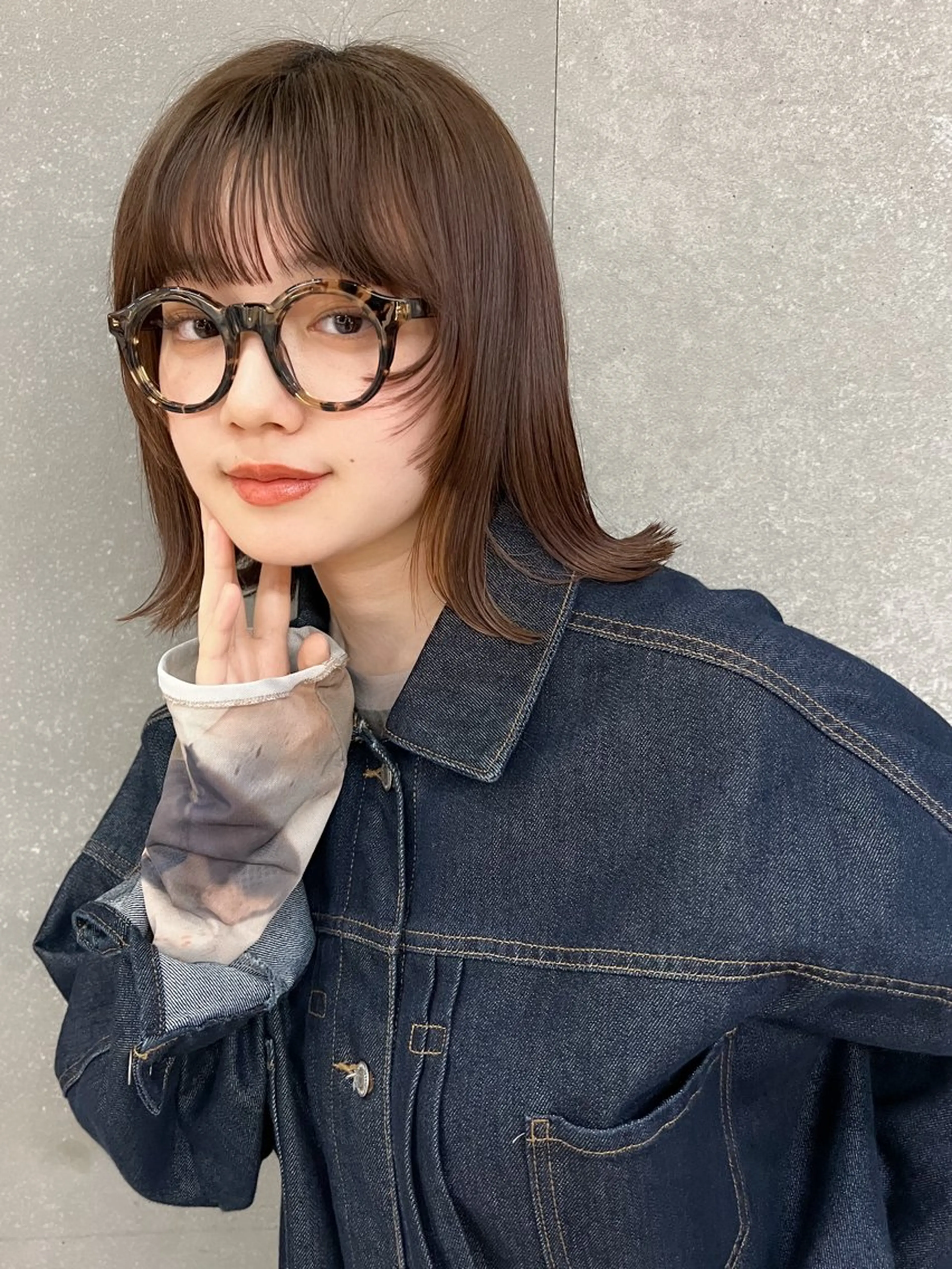 ショート カラー ボブ/巻ける縮毛矯正 /韓国レイヤーはなのヘアスタイル