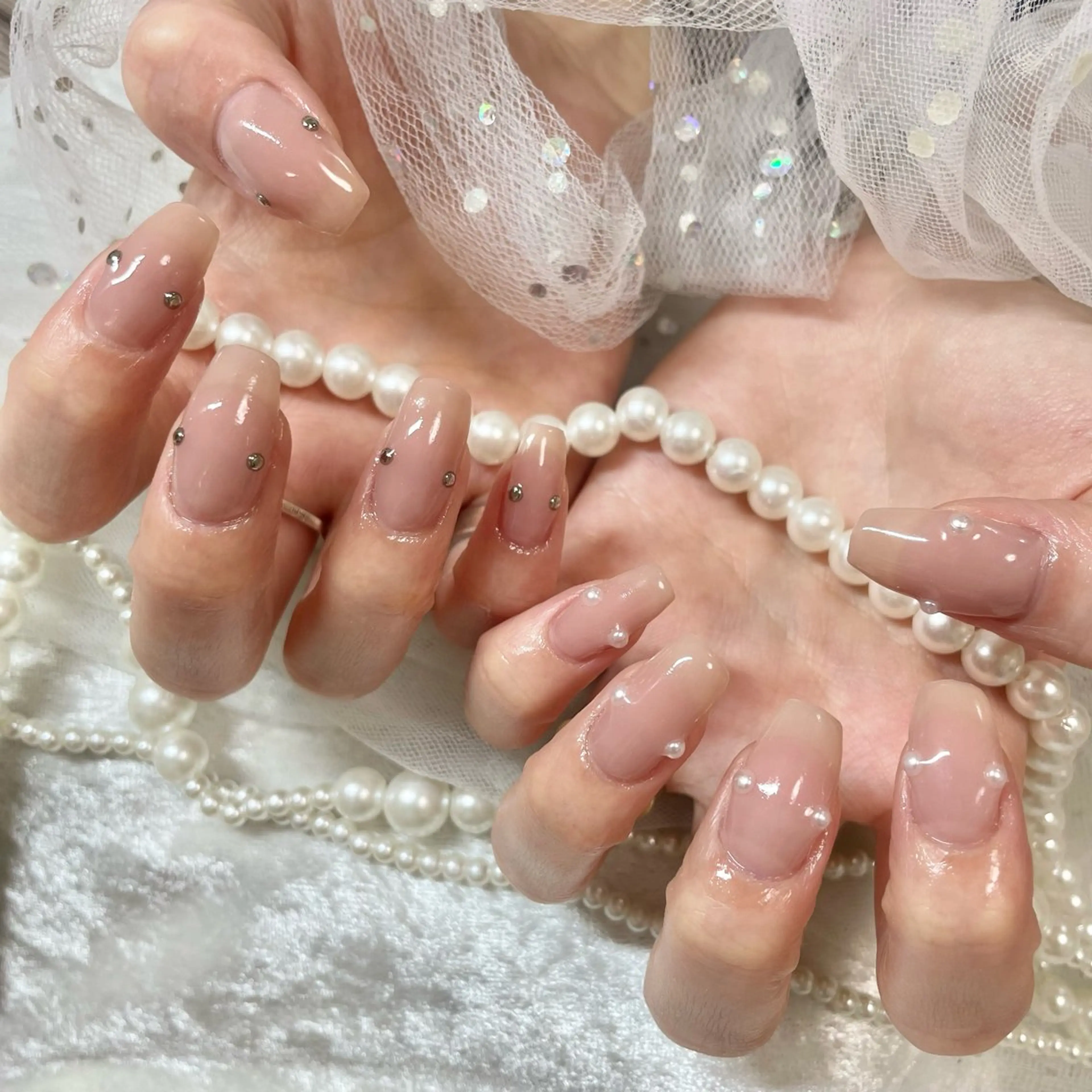 ネイル ガーリー キラキラネイル 韓国ネイル ワンホンネイル ハンドネイル フットネイル 🎀AYAKO 🎀中韓ネイルのネイルデザイン