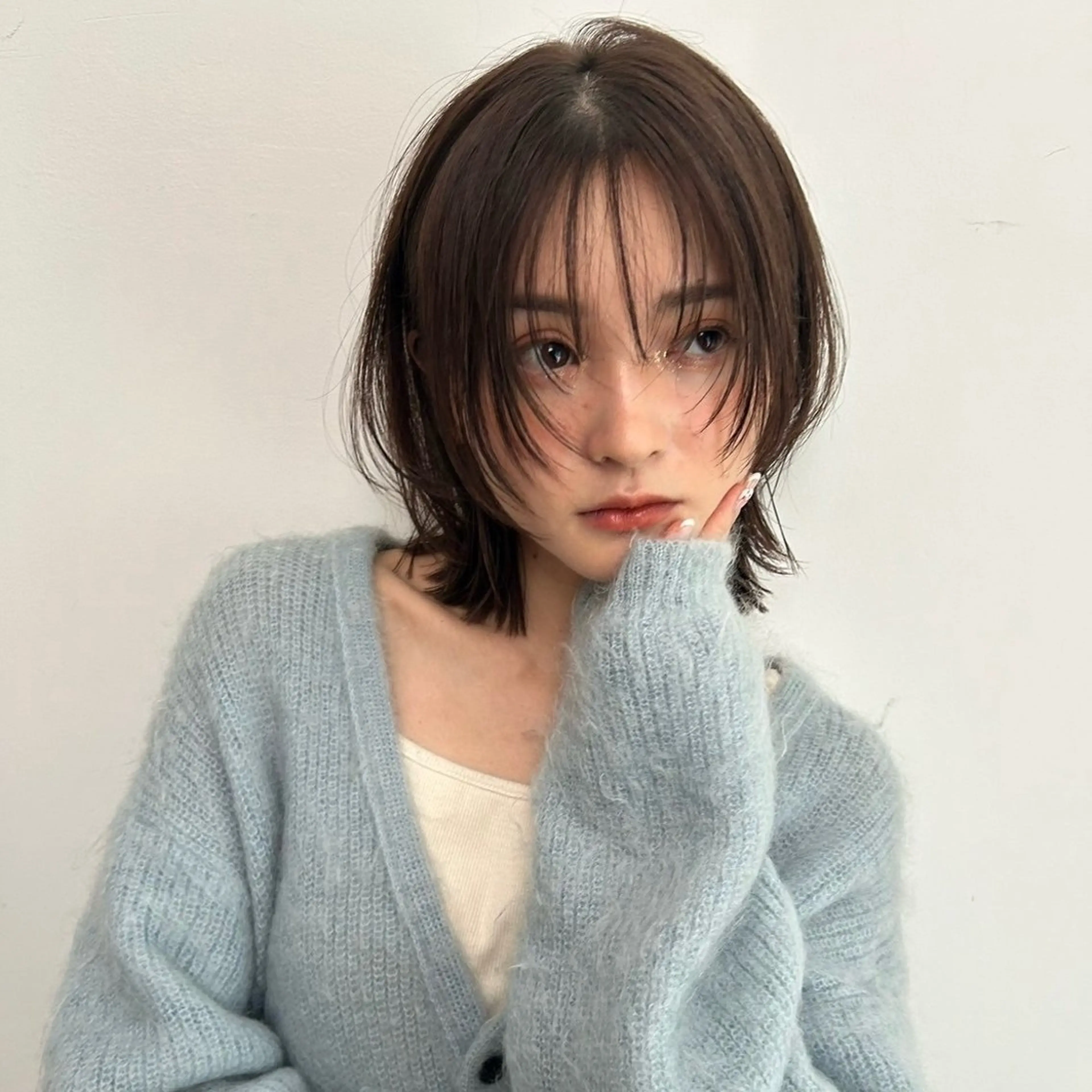 ミディアム カット ヘアカラー トリートメント 透明感カラー/ レイヤー🪽千優のヘアスタイル