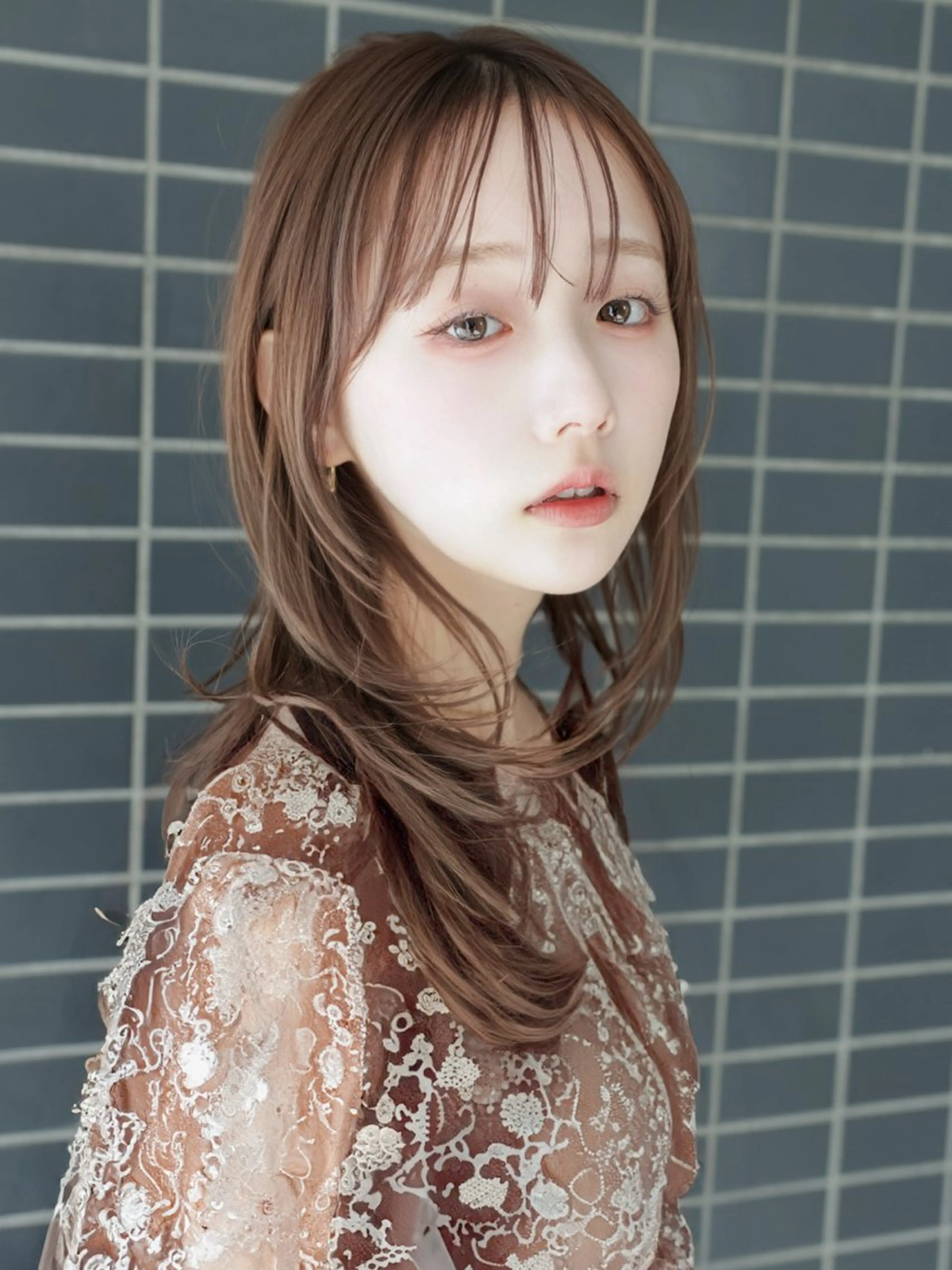 ロング ロングレイヤー くびれヘア 韓国風ヘア レイヤーカット ロング カット Misaki 全国4位のヘアスタイル