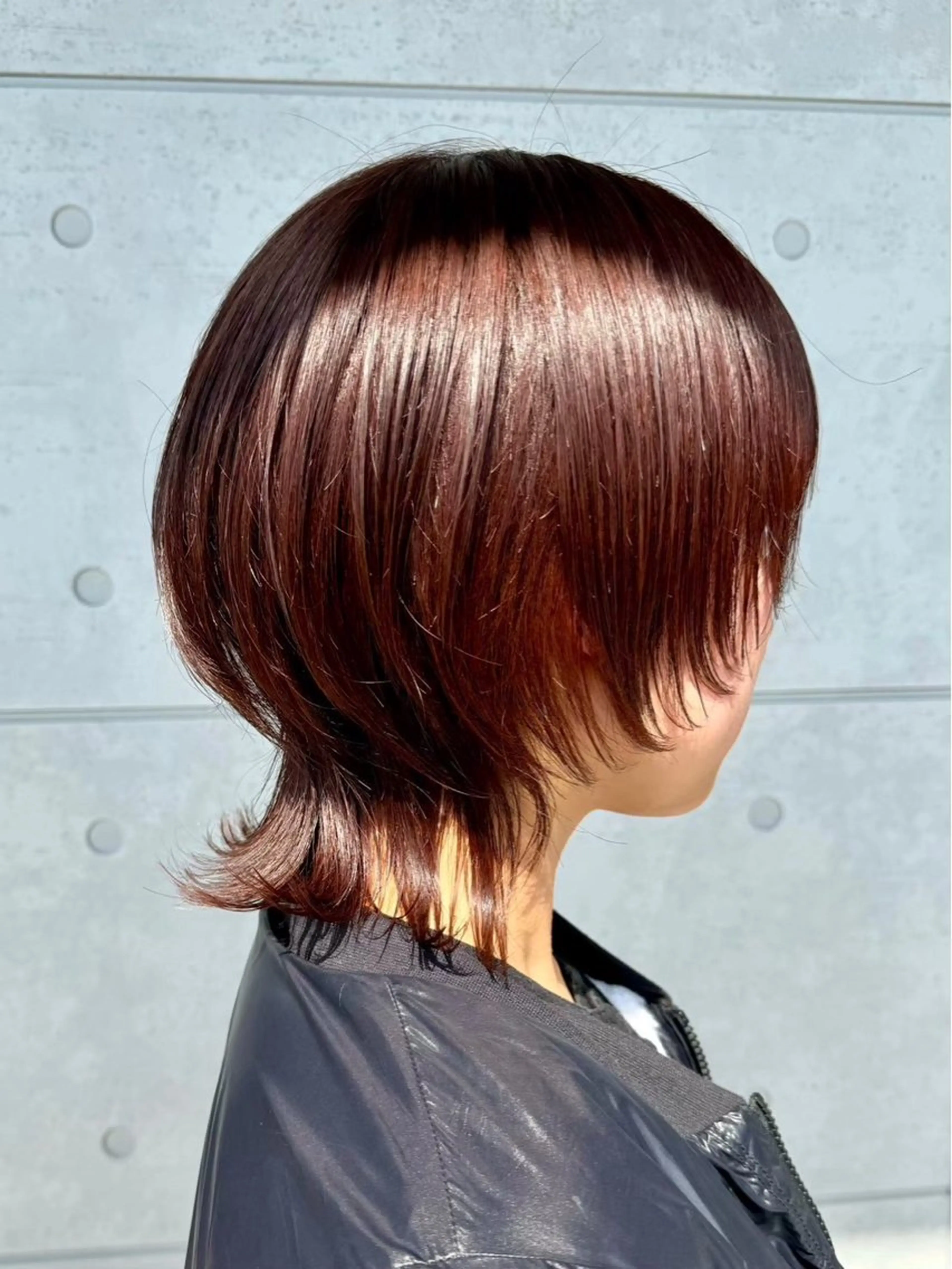 ミディアム カラー ブラウンカラー ダブルカラー レッドカラー レッドブラウン ウルフカット ブリーチカラー 🎀ヒナ/トモカ🎀のヘアスタイル