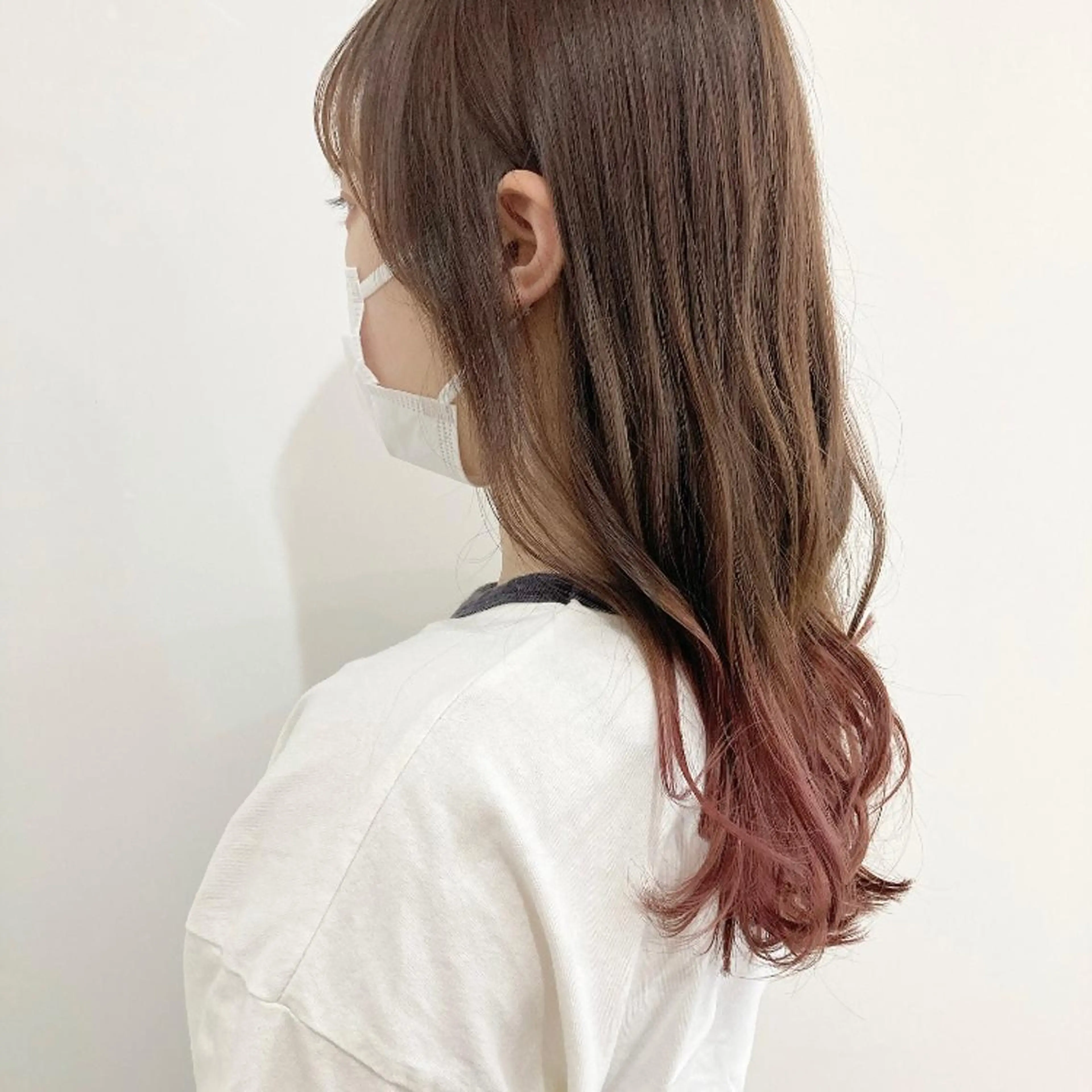 ミディアム カラー ブリーチ グラデーションカラー ピンクカラー お洒落パーマ/ 艶カラー/michiのヘアスタイル