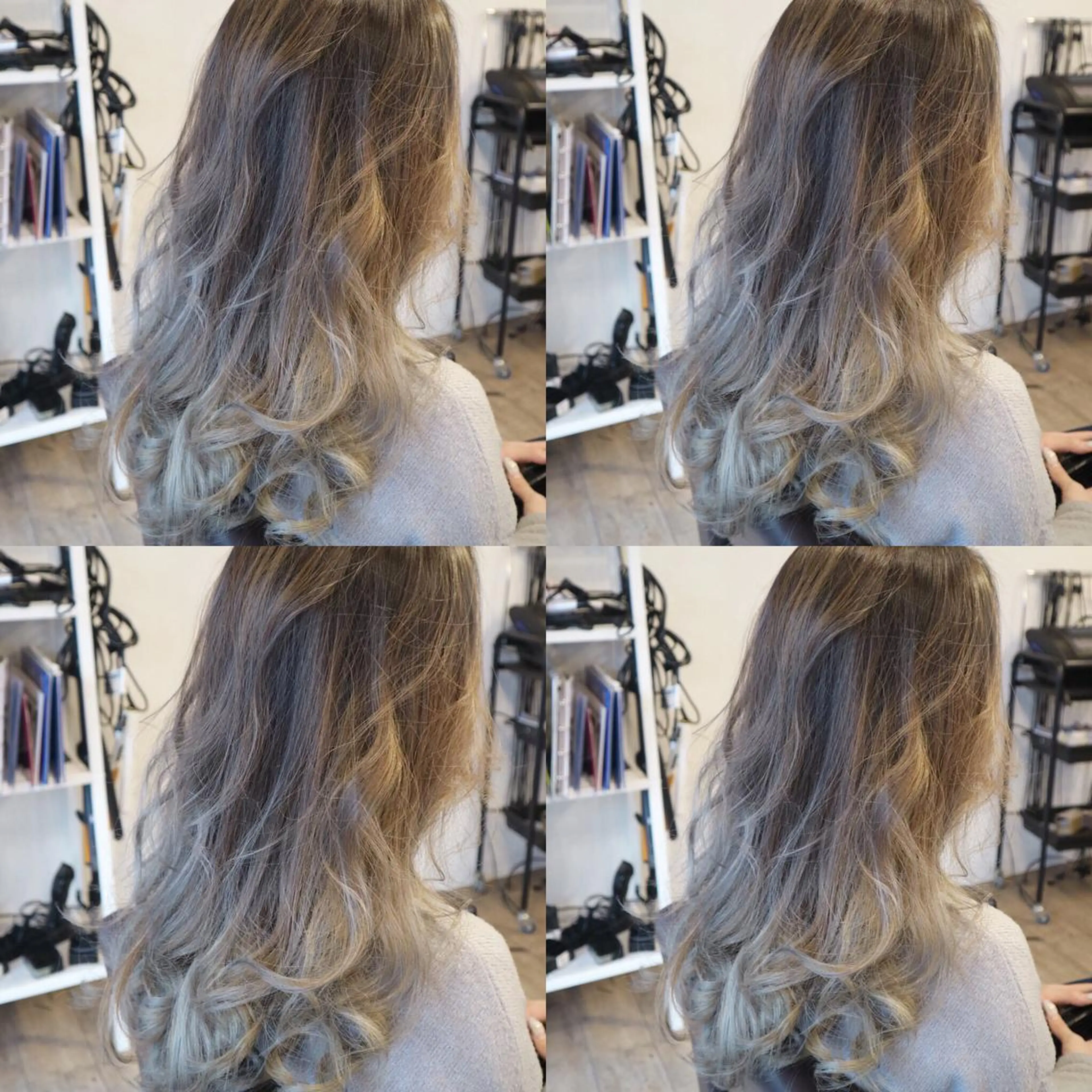 セミロング カラー ブリーチ グレージュ ヘアカラー JILBLAN京都 ショート/ハイライトのヘアスタイル