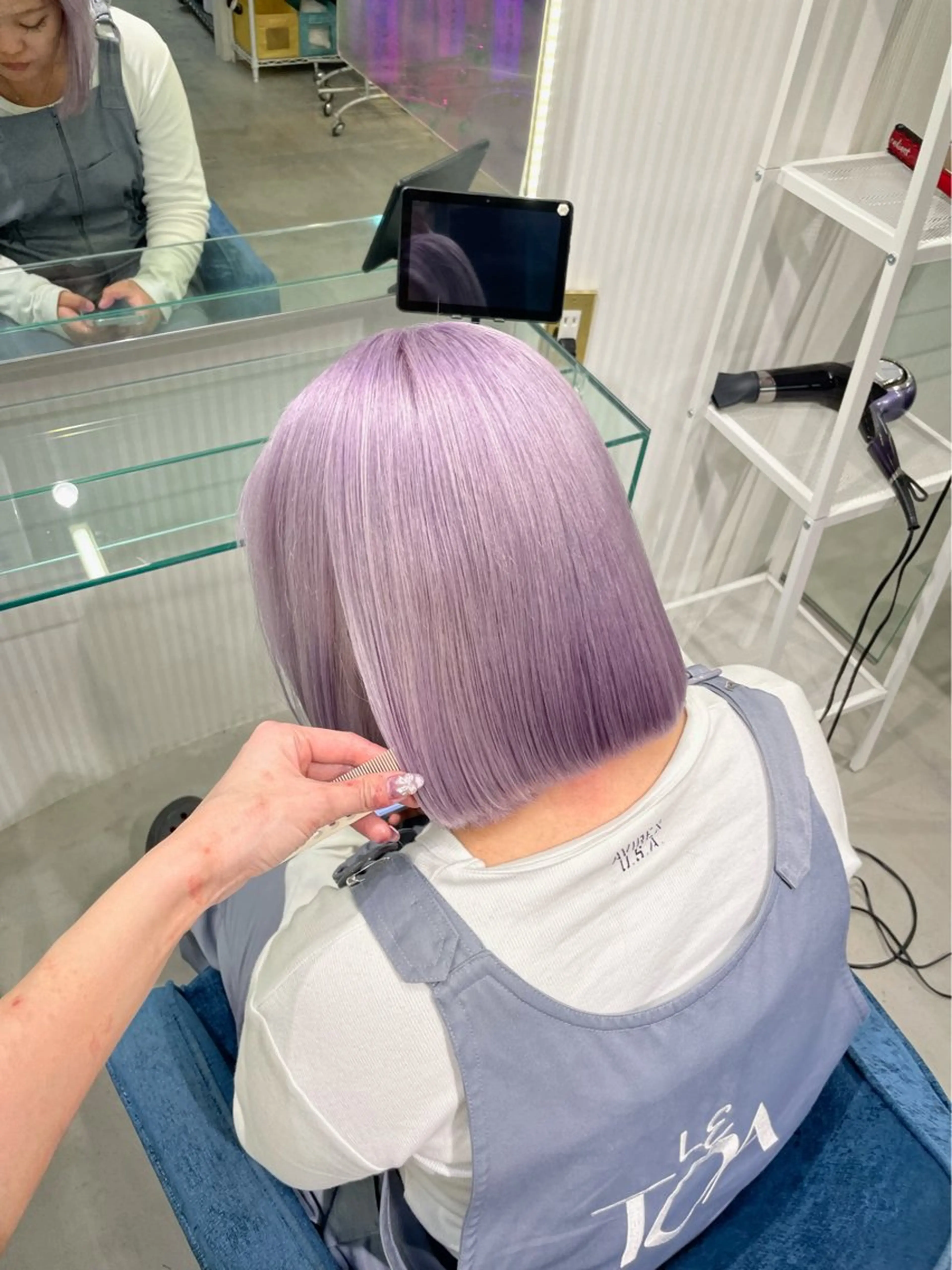 ミディアム カラー ラベンダーカラー ヘアカラー 安井まゆ _Box mico.のヘアスタイル