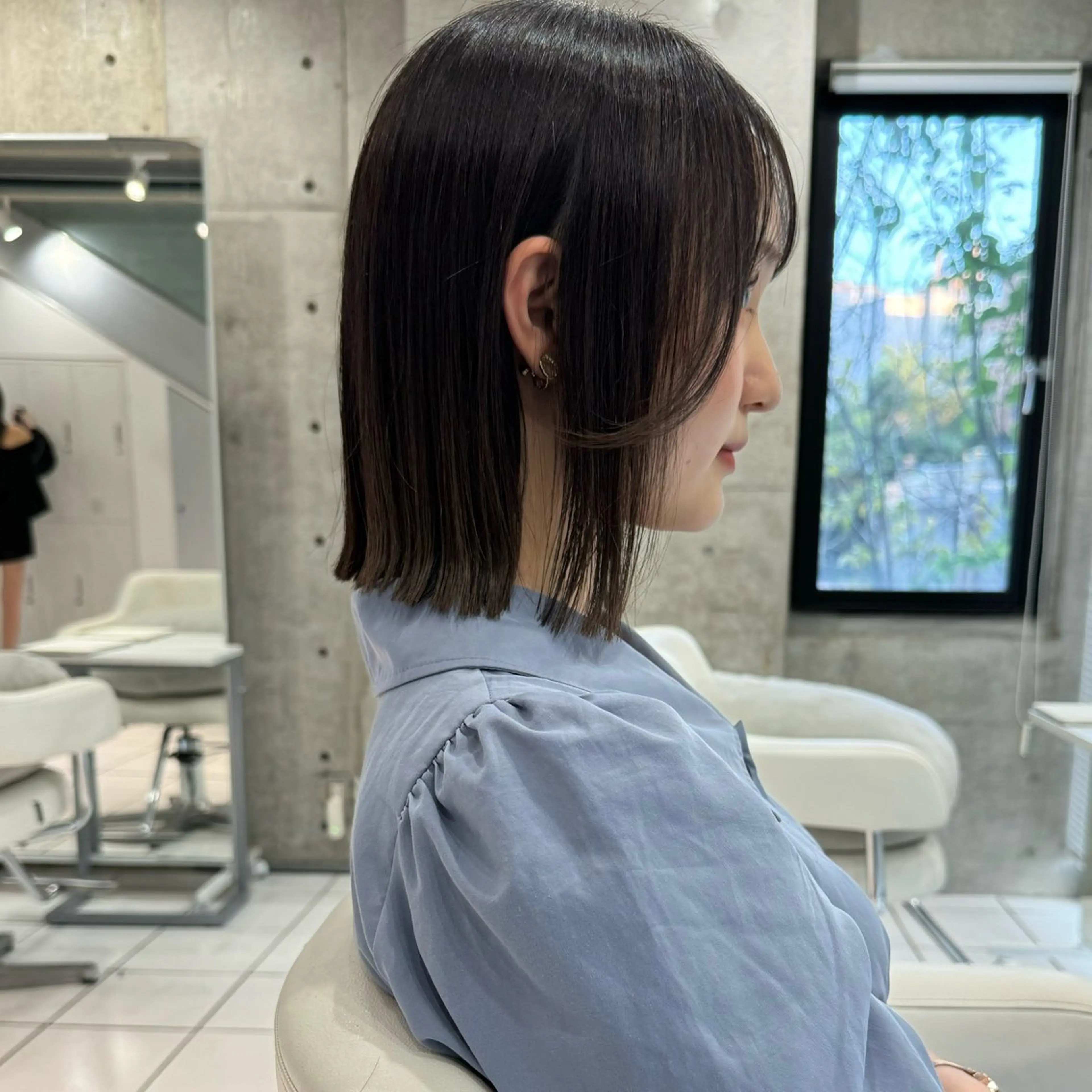 ミディアム カラー ボブ 髪質改善 縮毛矯正 カット ヘアカラー トリートメント 💎ボブ/似合わせの 達人/縮毛矯正/畔上のヘアスタイル
