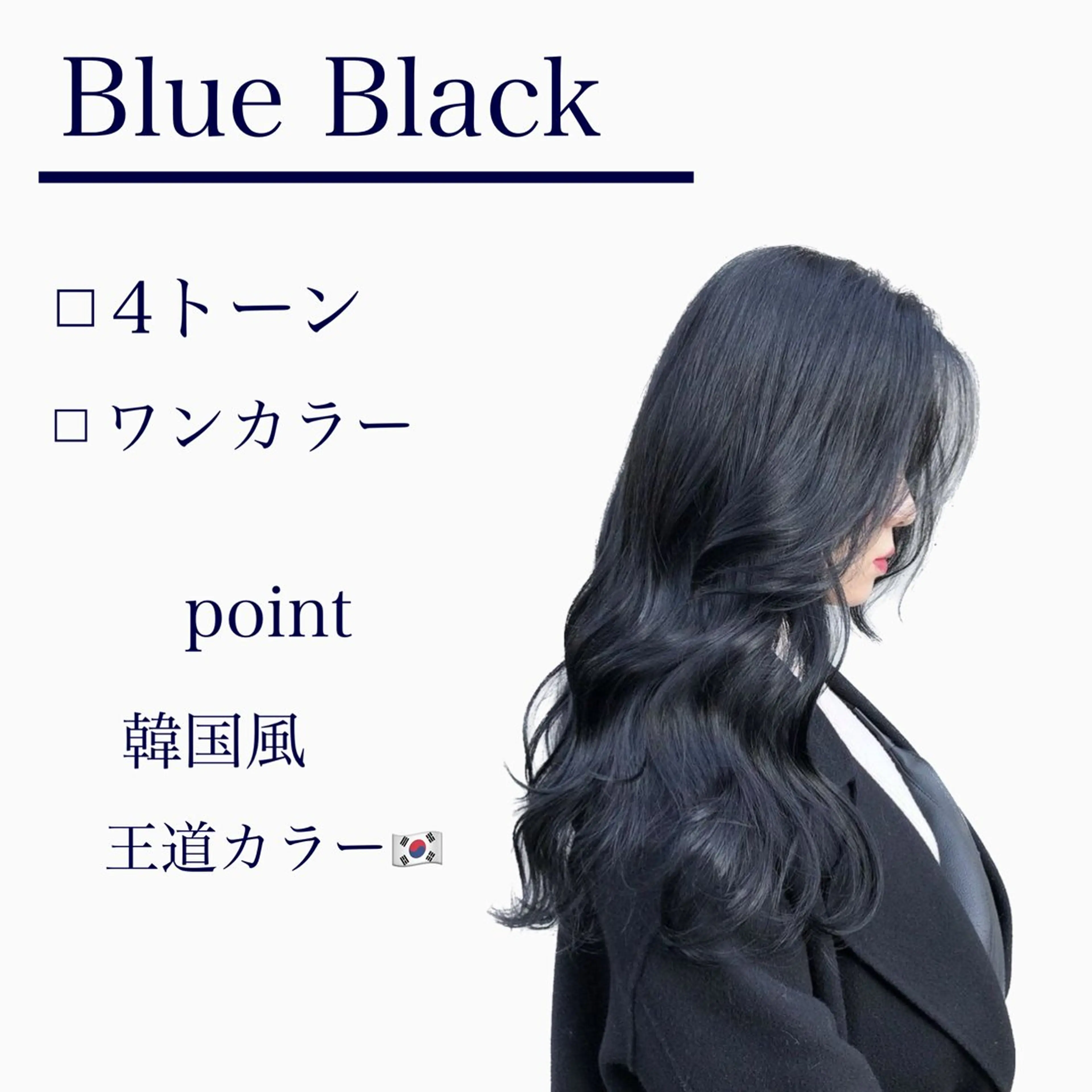 ロング カラー 黒髪 ブルーカラー ブルーブラック 韓国風ヘア レイヤーカット くすみミルクティー／ ブラウン🪡TOWAのヘアスタイル