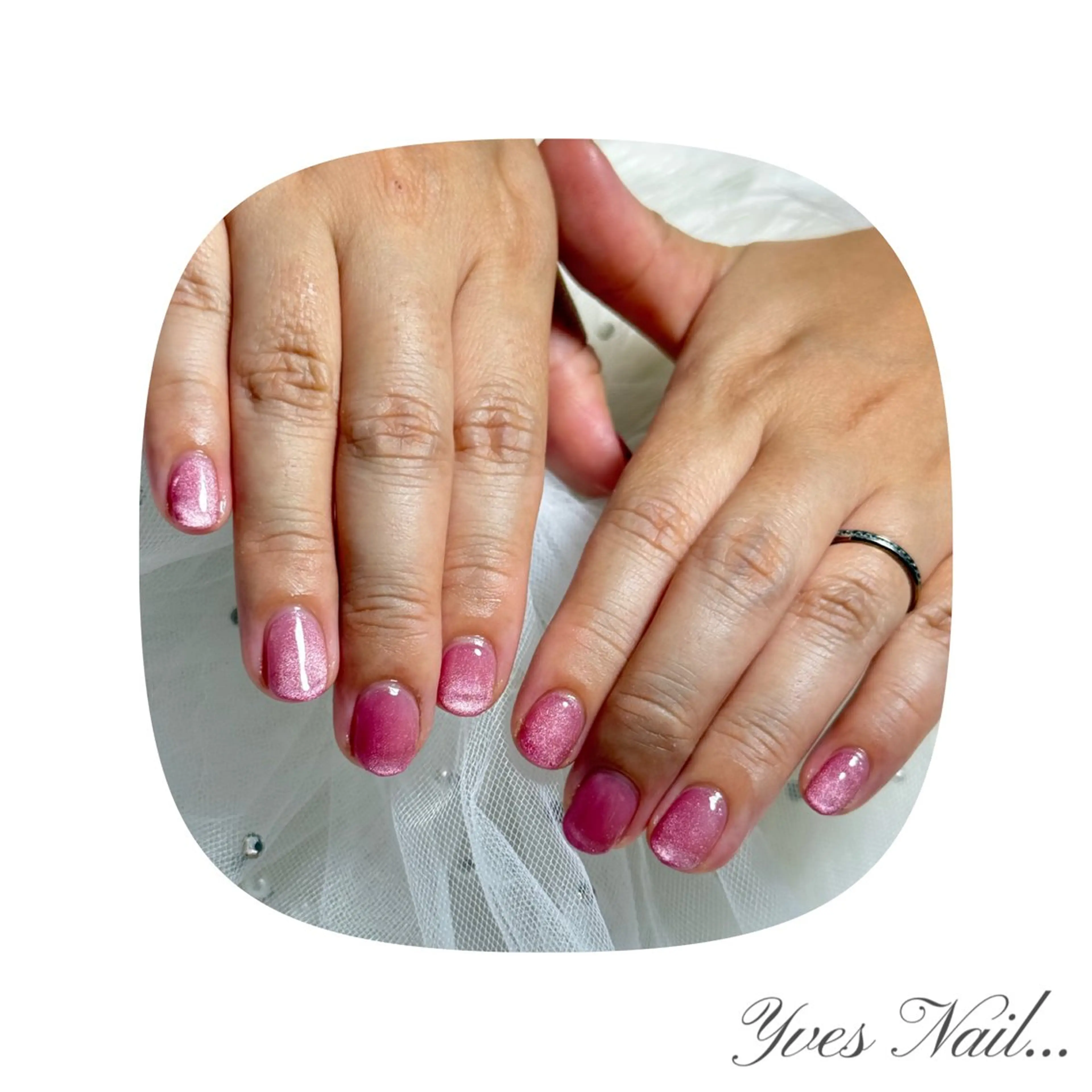 ネイル マグネットネイル ピンク ハンドネイル kanno yのネイルデザイン