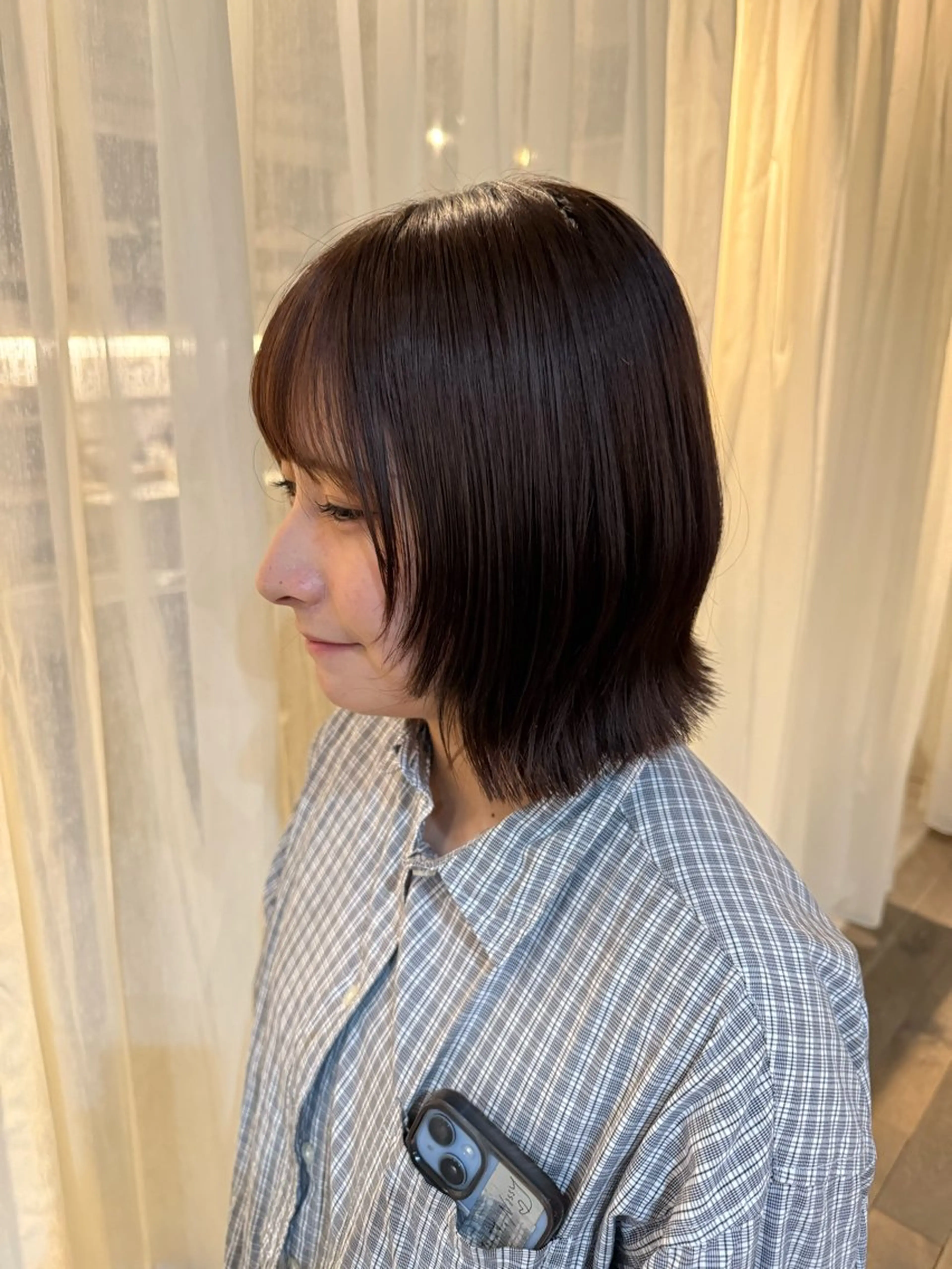 ミディアム 藤原 百花のヘアスタイル