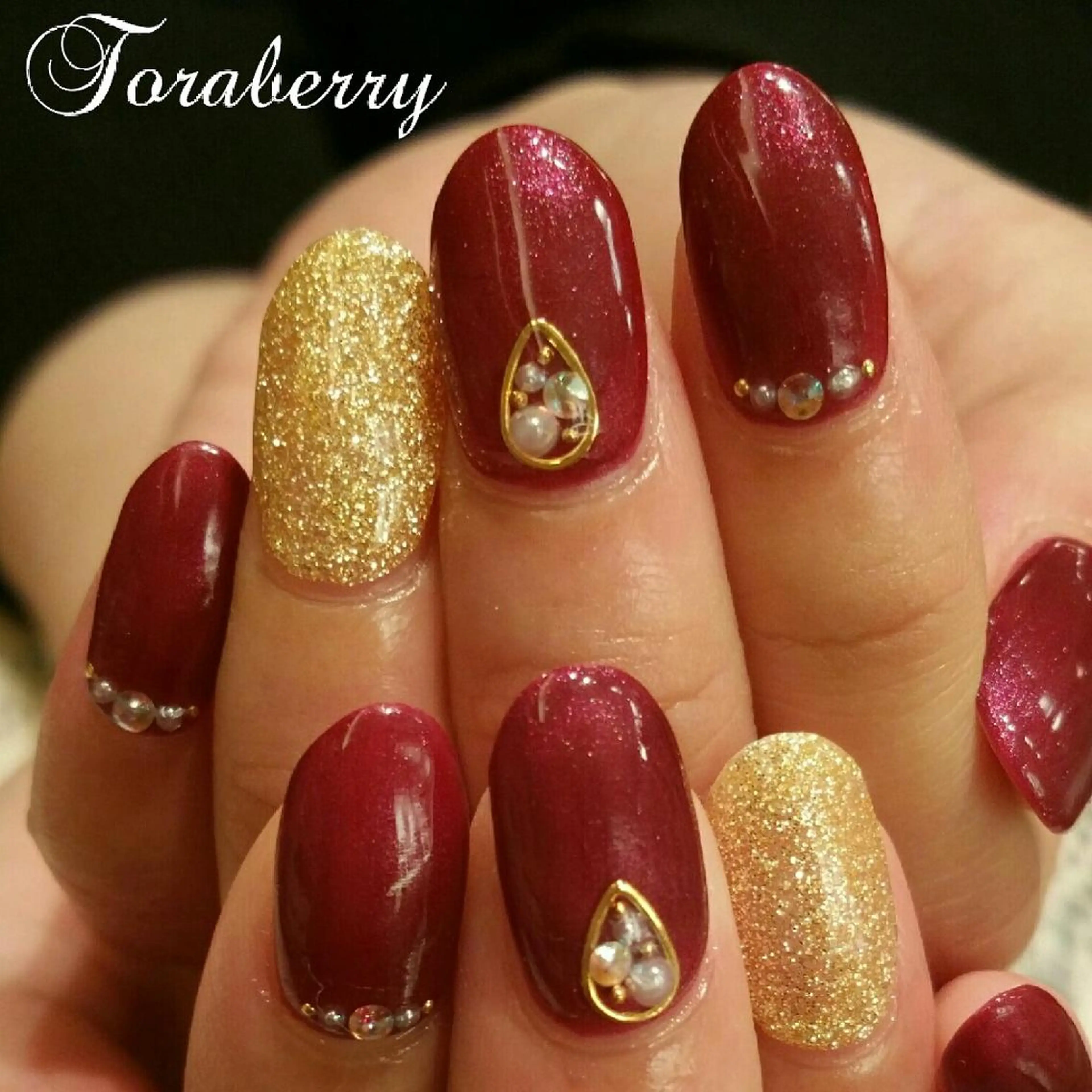 ネイル ボルドー ネイリスト なつみのネイルデザイン