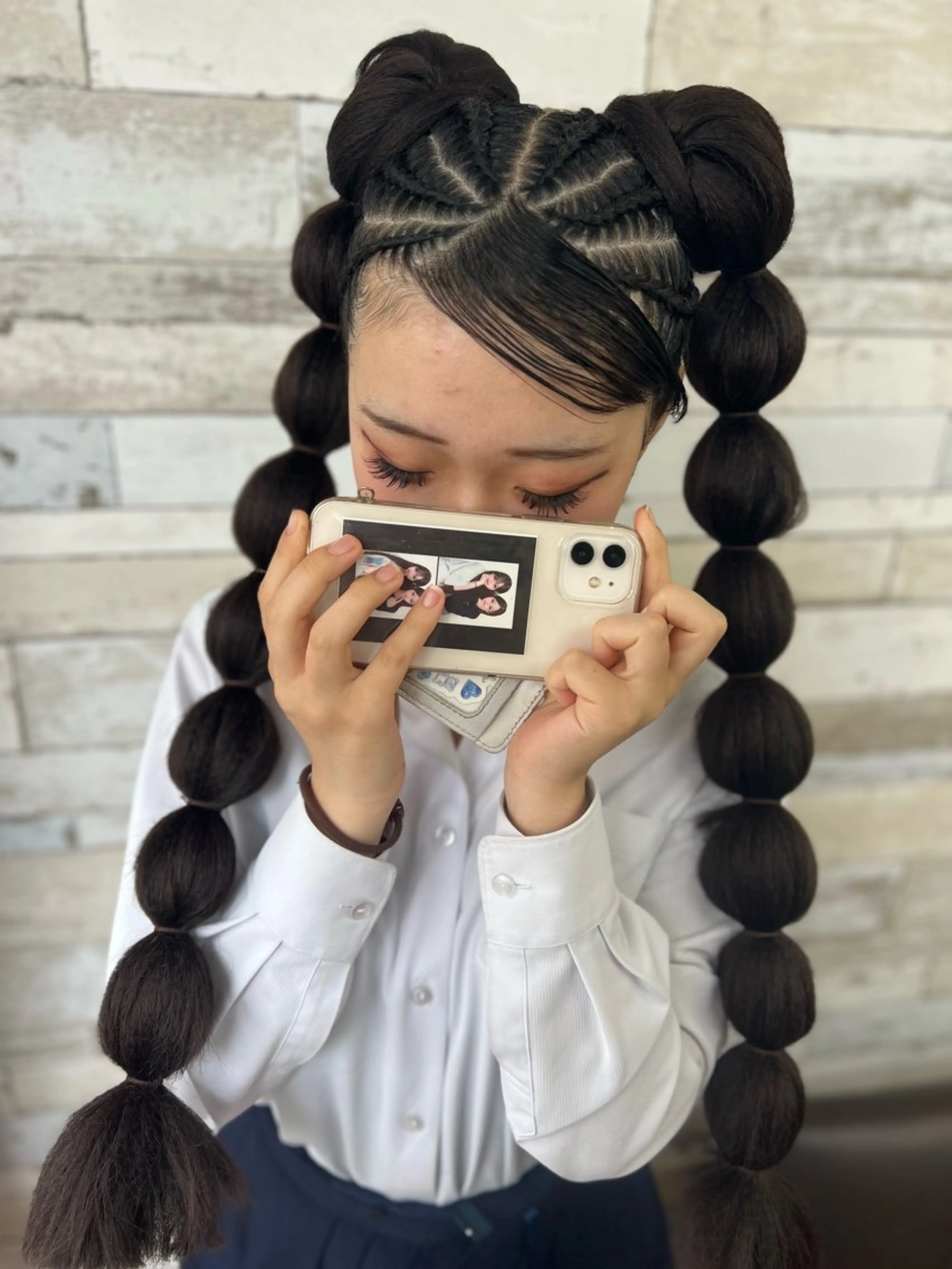 ロング エクステ 玉ねぎヘアー B-W ⭐️REIKOのヘアスタイル