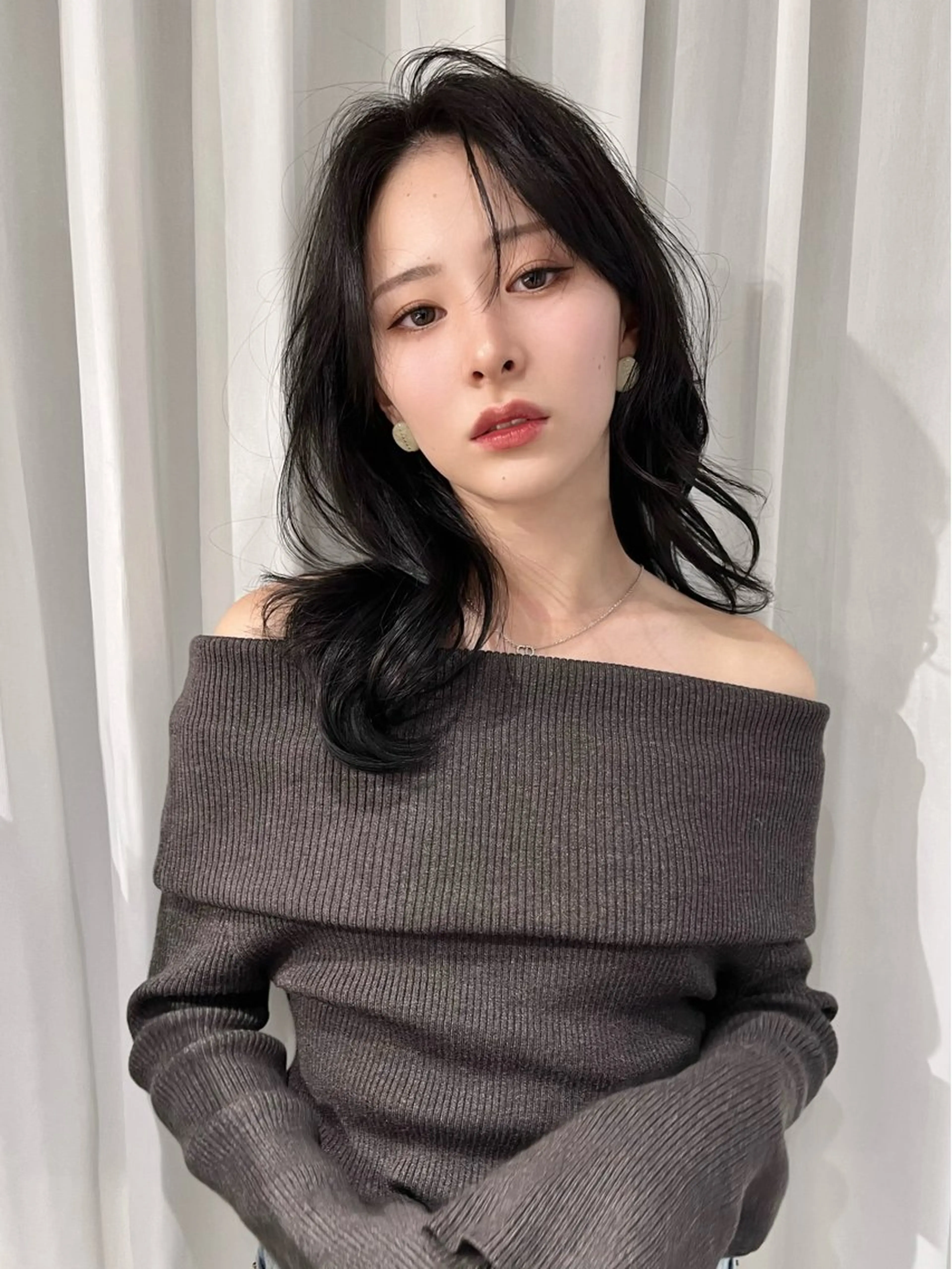 セミロング カラー ヘアカラー トリートメント LARME by Sea 新宿所属・韓国ハッシュカット/ 新宿/髪質改善/岡崎のヘアスタイル