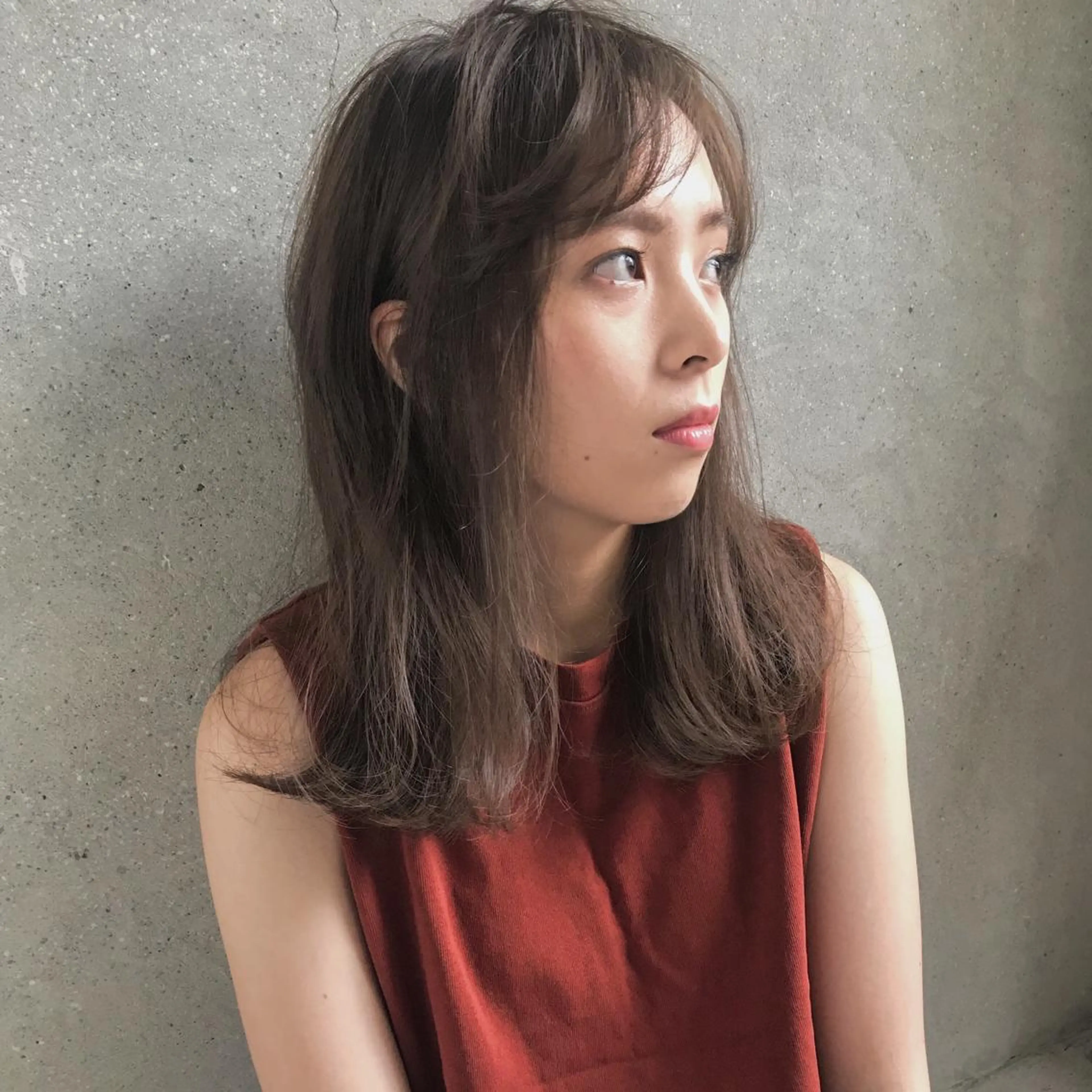 セミロング カット ヘアカラー トリートメント さの あやねのヘアスタイル