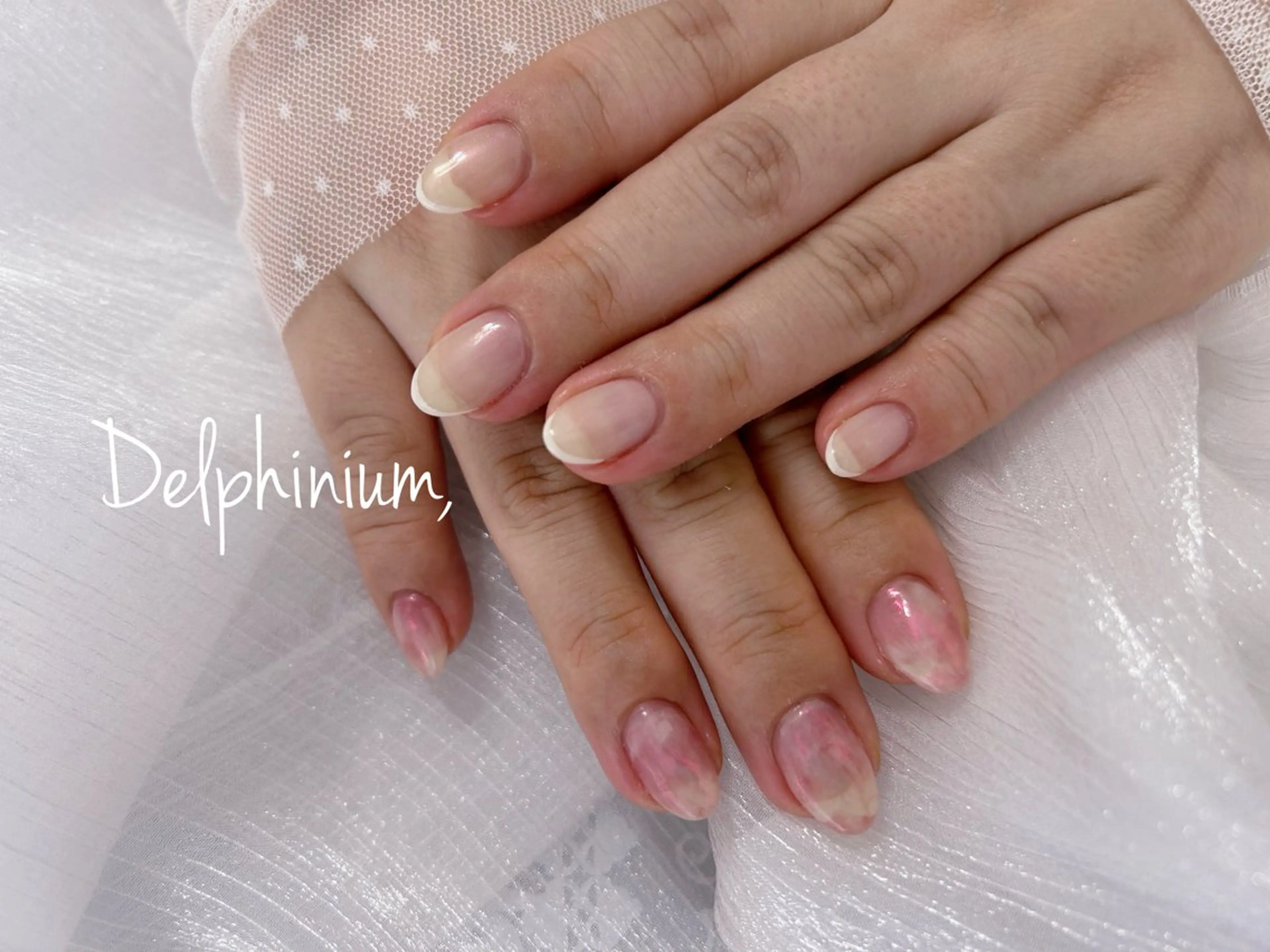 ネイル フレンチネイル ジェルネイル パラジェル ピンク シンプルネイル ハンドネイル 岡本 友恵のネイルデザイン