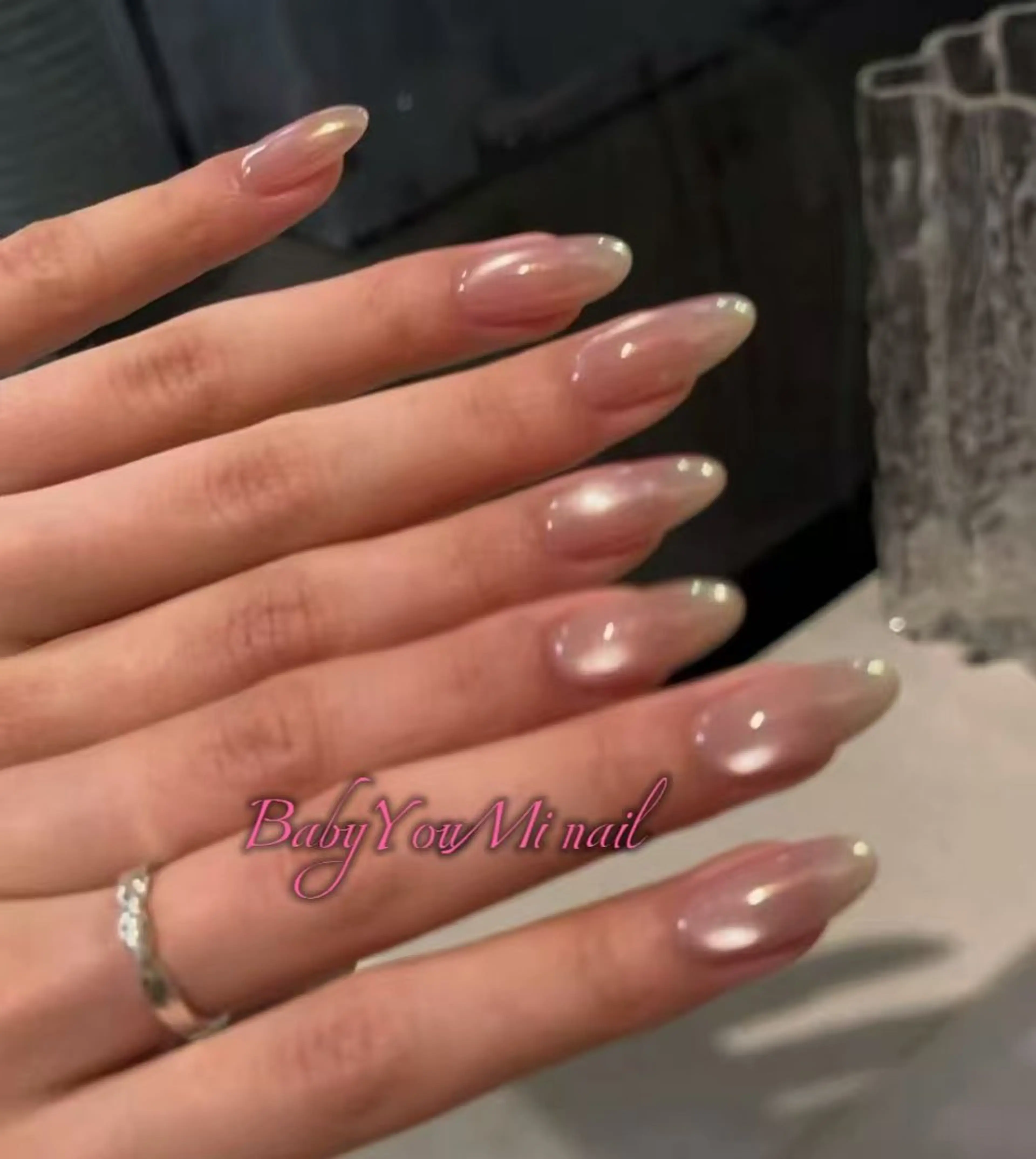 ネイル オーロラネイル フラワーネイル フットネイル フレンチネイル ジェルネイル ハンドネイル BabyYouMi ねねのネイルデザイン