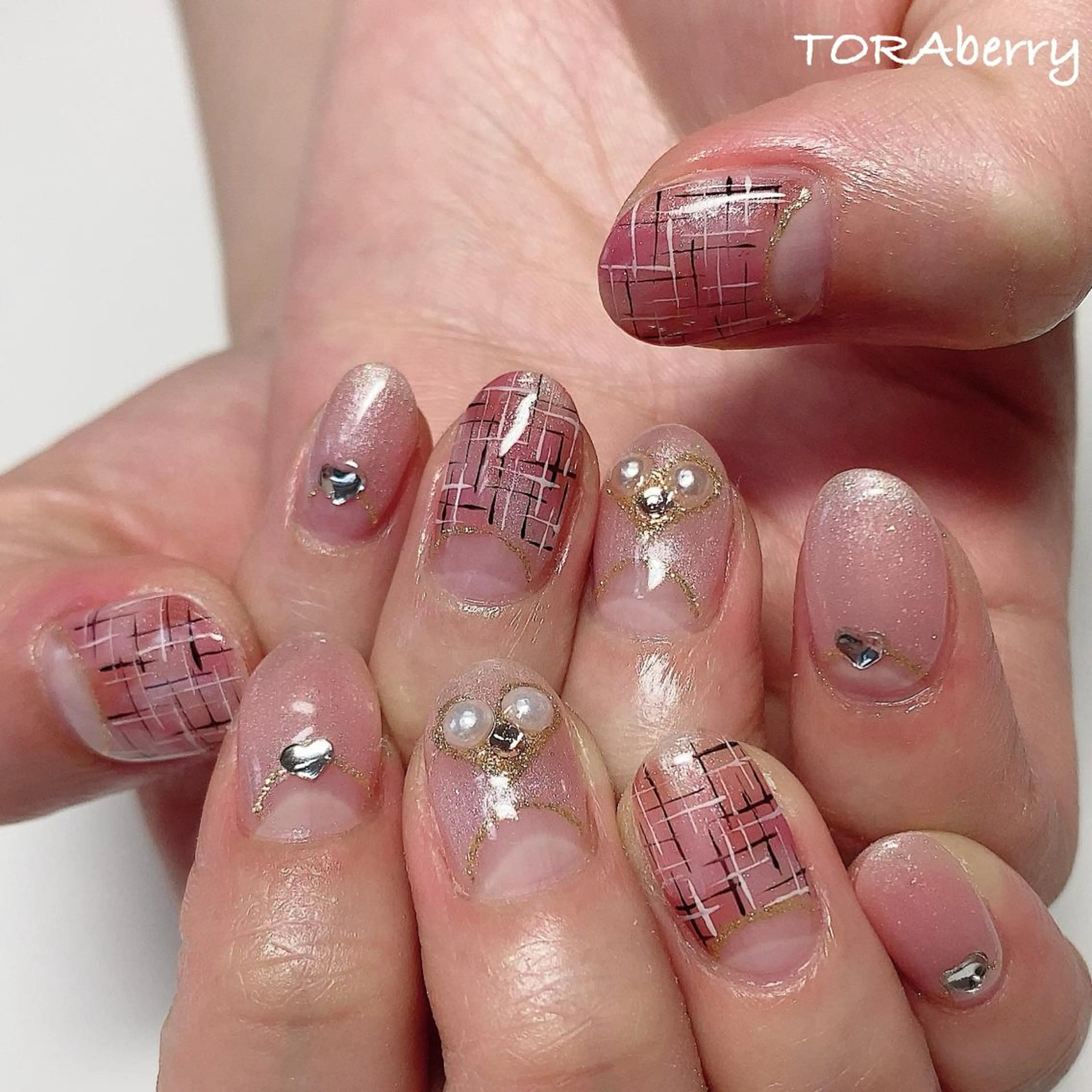 ネイル ツイードネイル ハンドネイル ネイリスト なつみのネイルデザイン