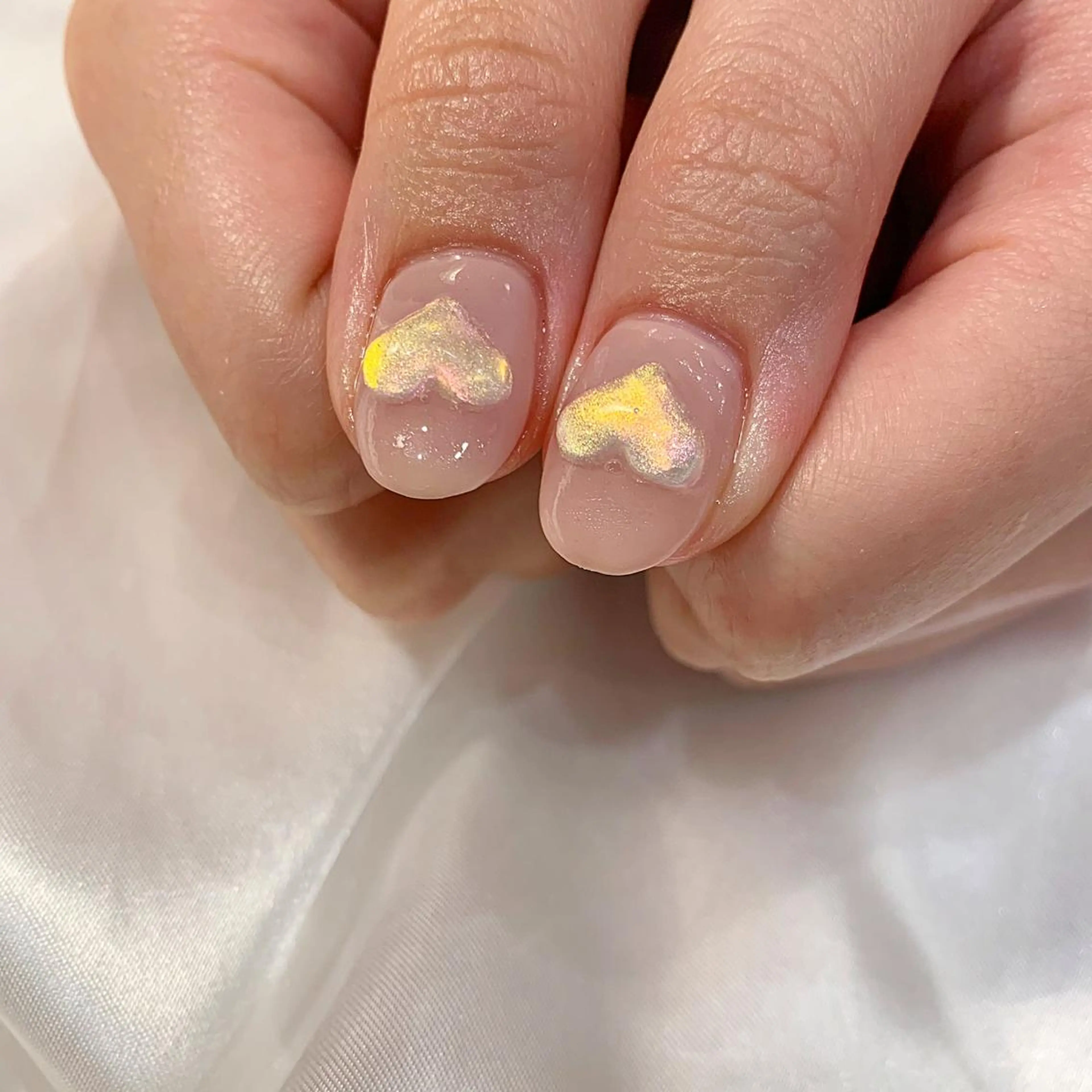 ネイル ハート ぷっくりネイル mana ☾のネイルデザイン