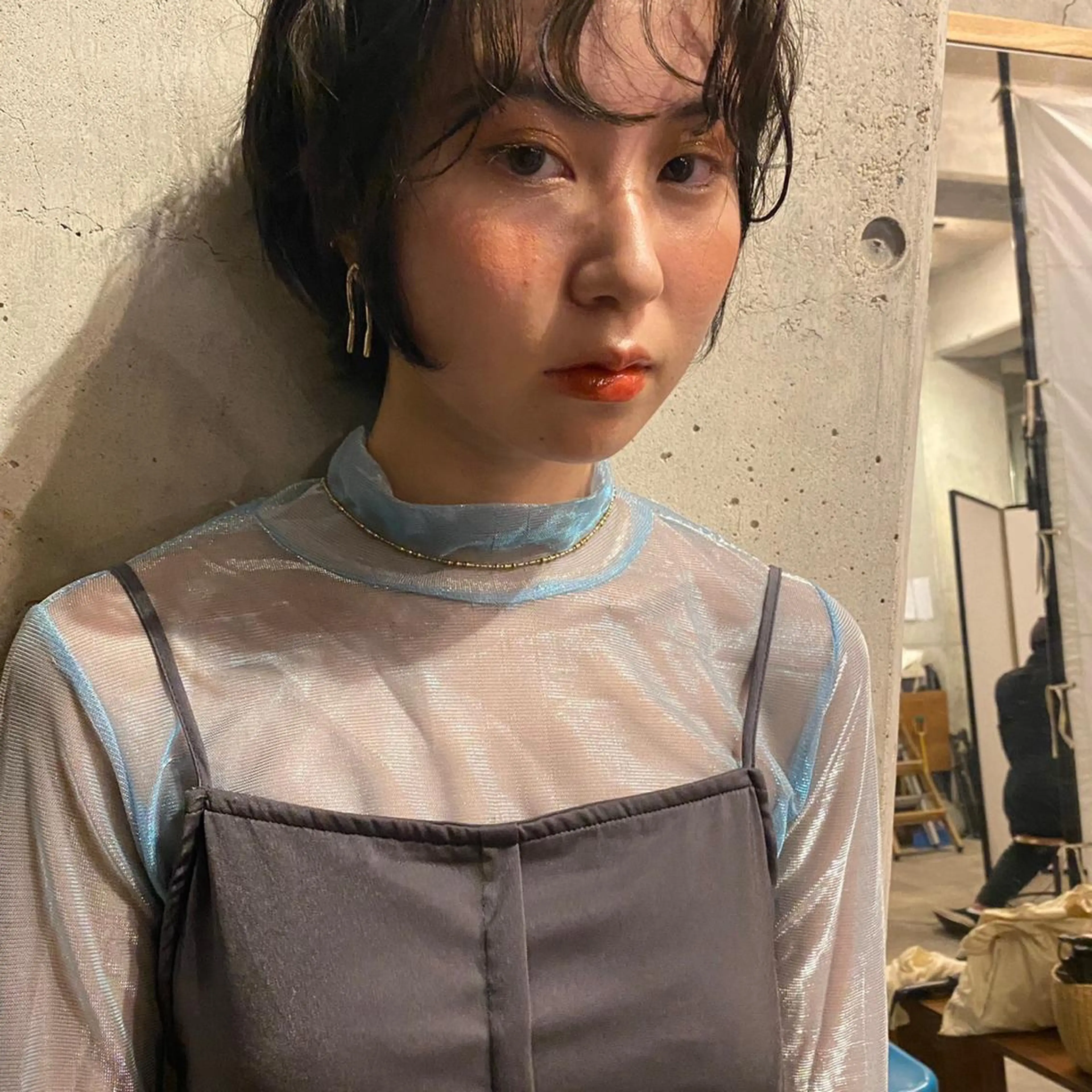 ショート カラー グレージュ ミント Hair&Make Rin所属・田原春 花梨のマツエク・マツパデザイン