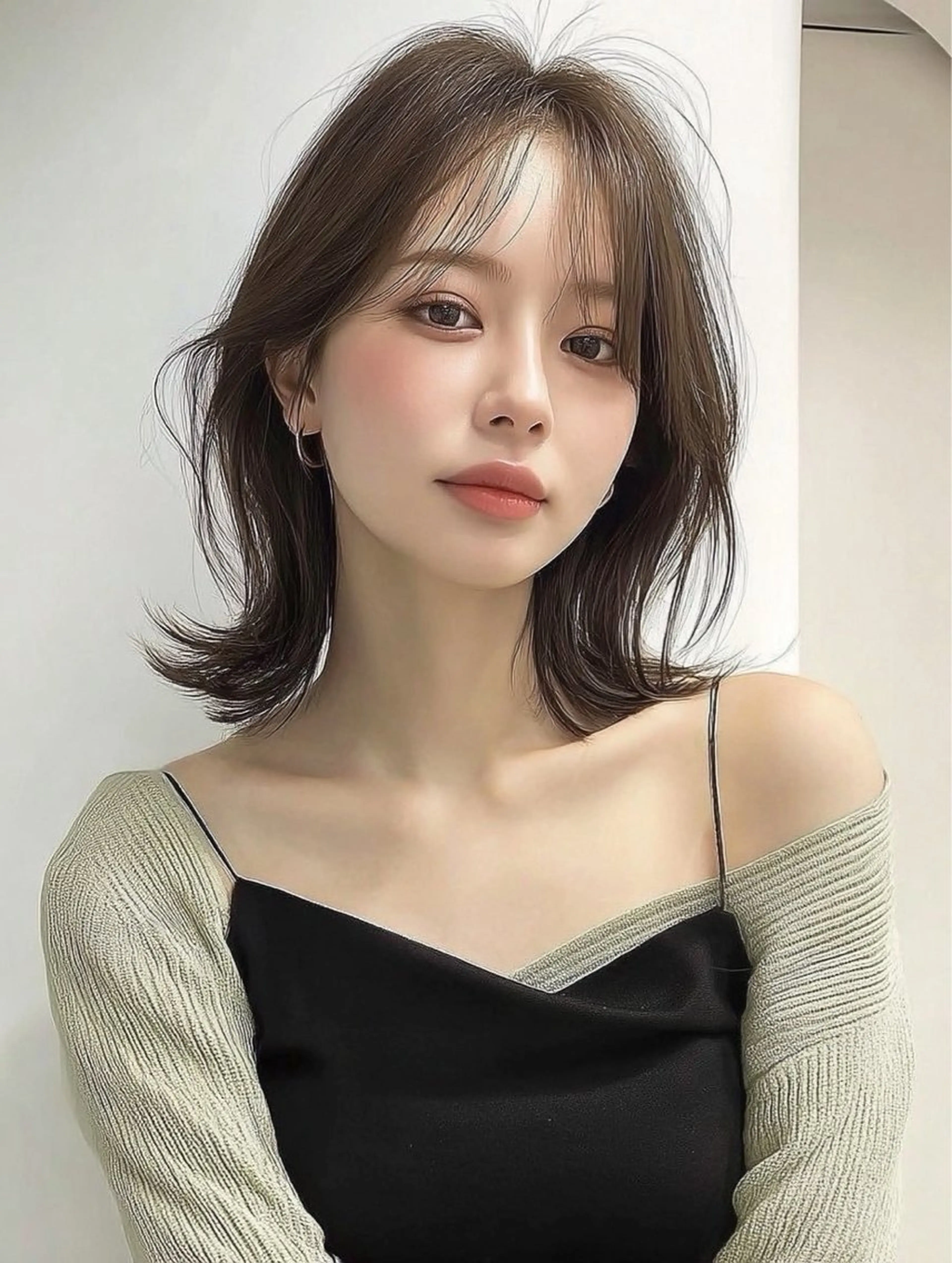 ミディアム 髪質改善 韓国風ヘア トリートメント カット ヘアカラー トリートメント 韓国ヘア/透明感カラ ー/梅田/ayanoのヘアスタイル