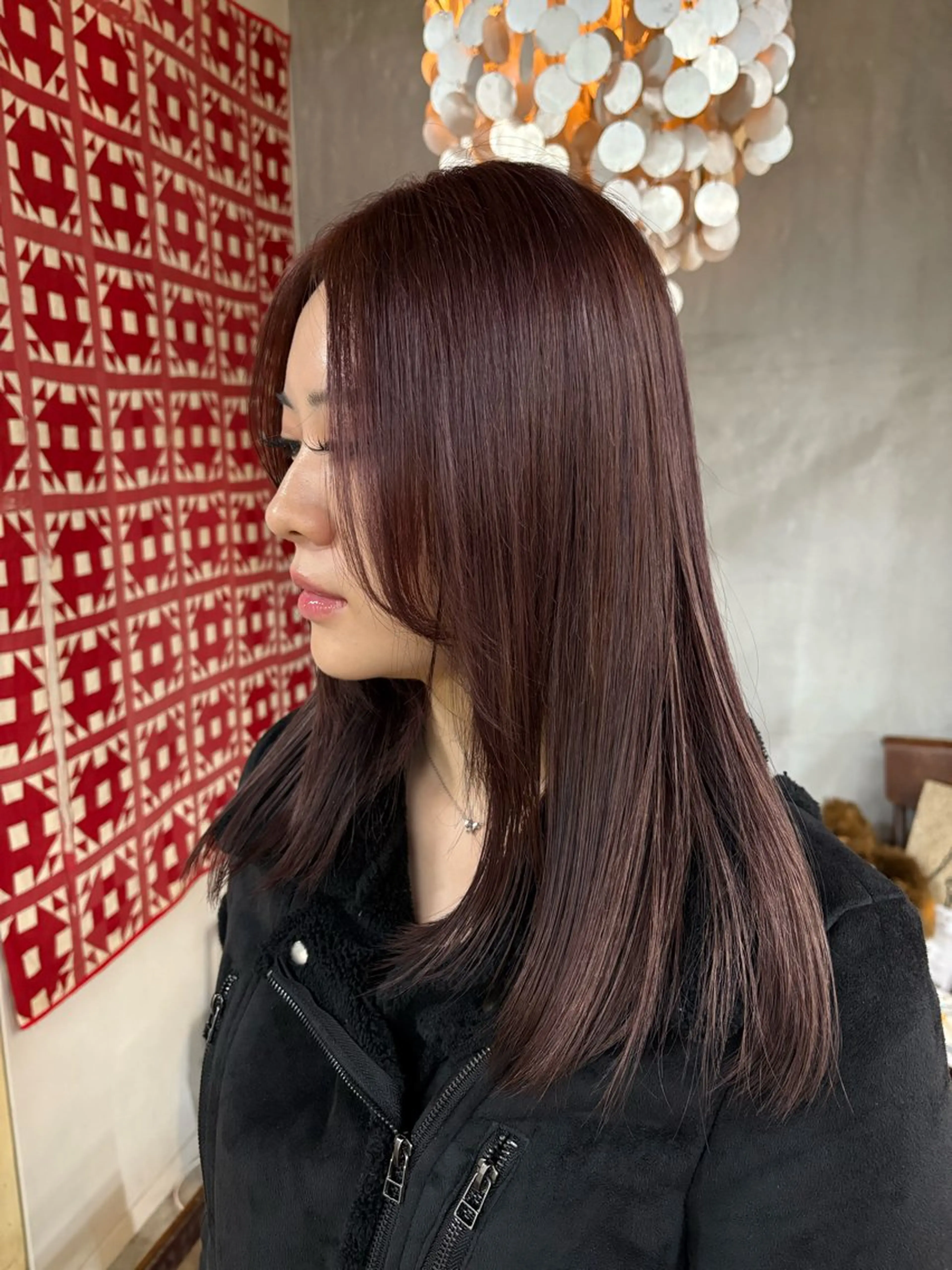 セミロング カラー ブラウンカラー ピンクカラー ピンクブラウン HI所属・【HI】 樋口莉乃のヘアスタイル