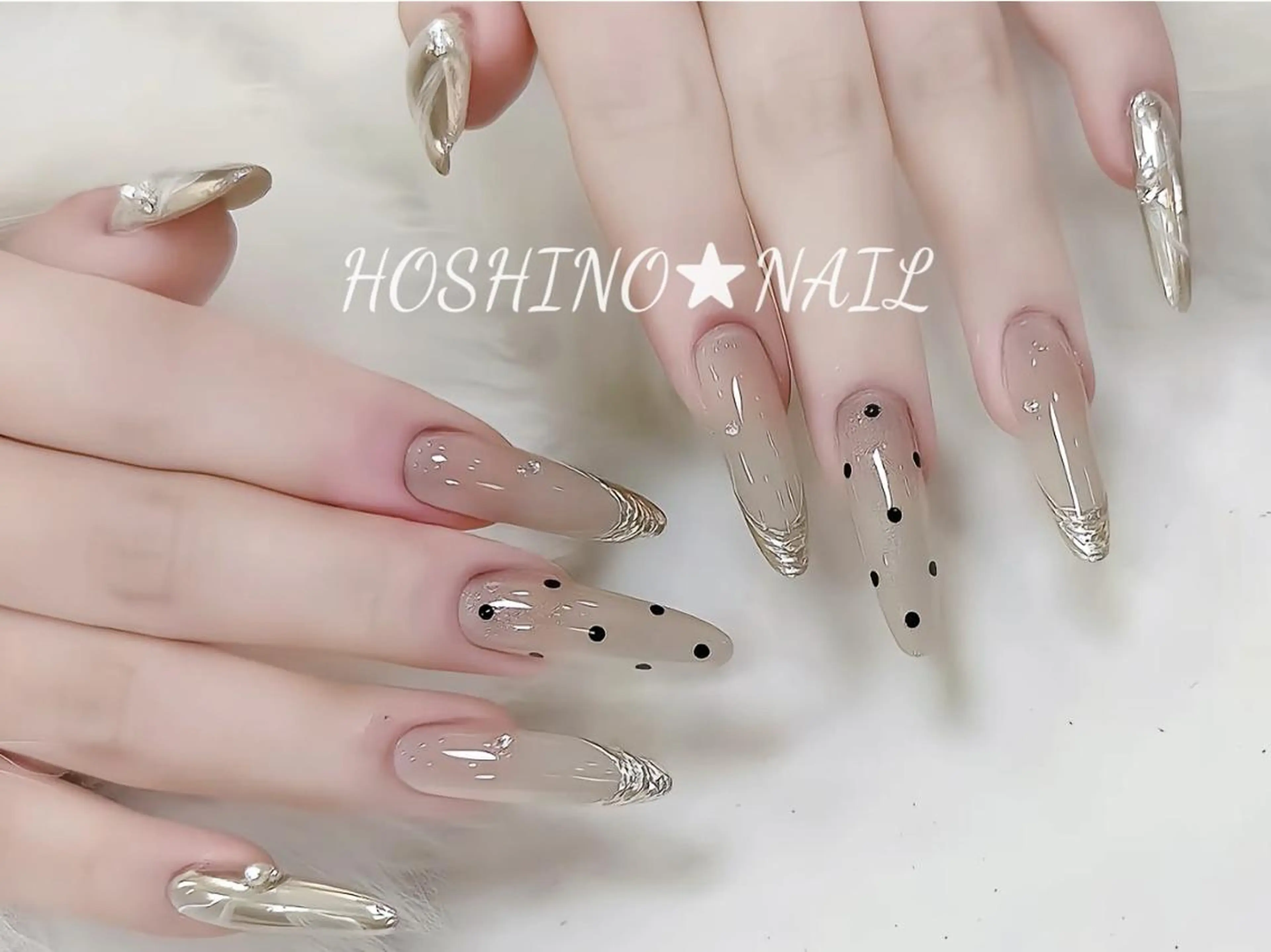 ネイル オーロラネイル チークネイル ドット フットネイル フレンチネイル ハンドネイル ★HOSHINO NAIL★ナナミのネイルデザイン