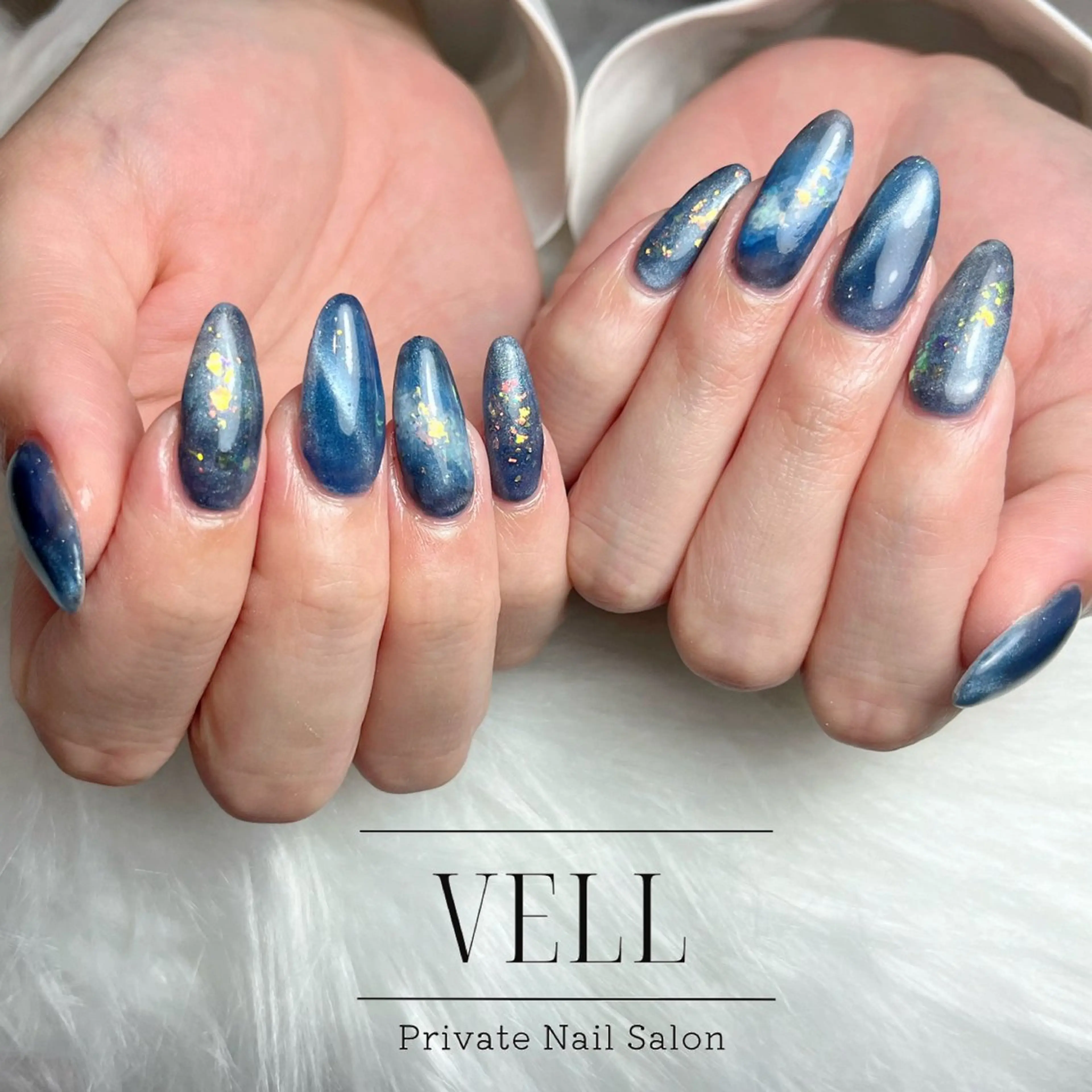 ネイル マグネットネイル ニュアンスネイル ハンドネイル ﾈｲﾙｻﾛﾝ Vellのネイルデザイン