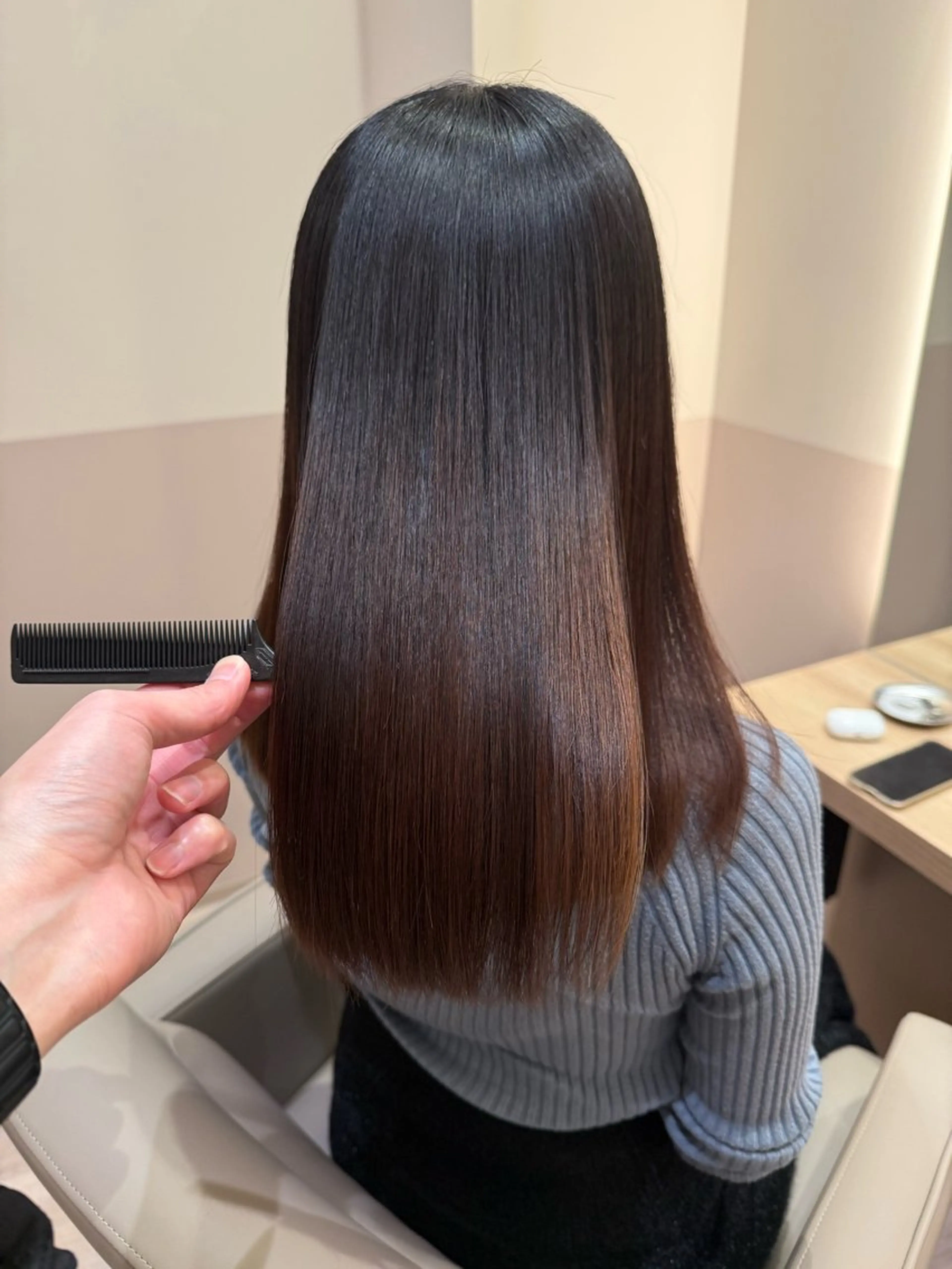 ロング ヘアカラー トリートメント 髪質改善、全席個室、 錦糸町⭐️原孝嘉のヘアスタイル