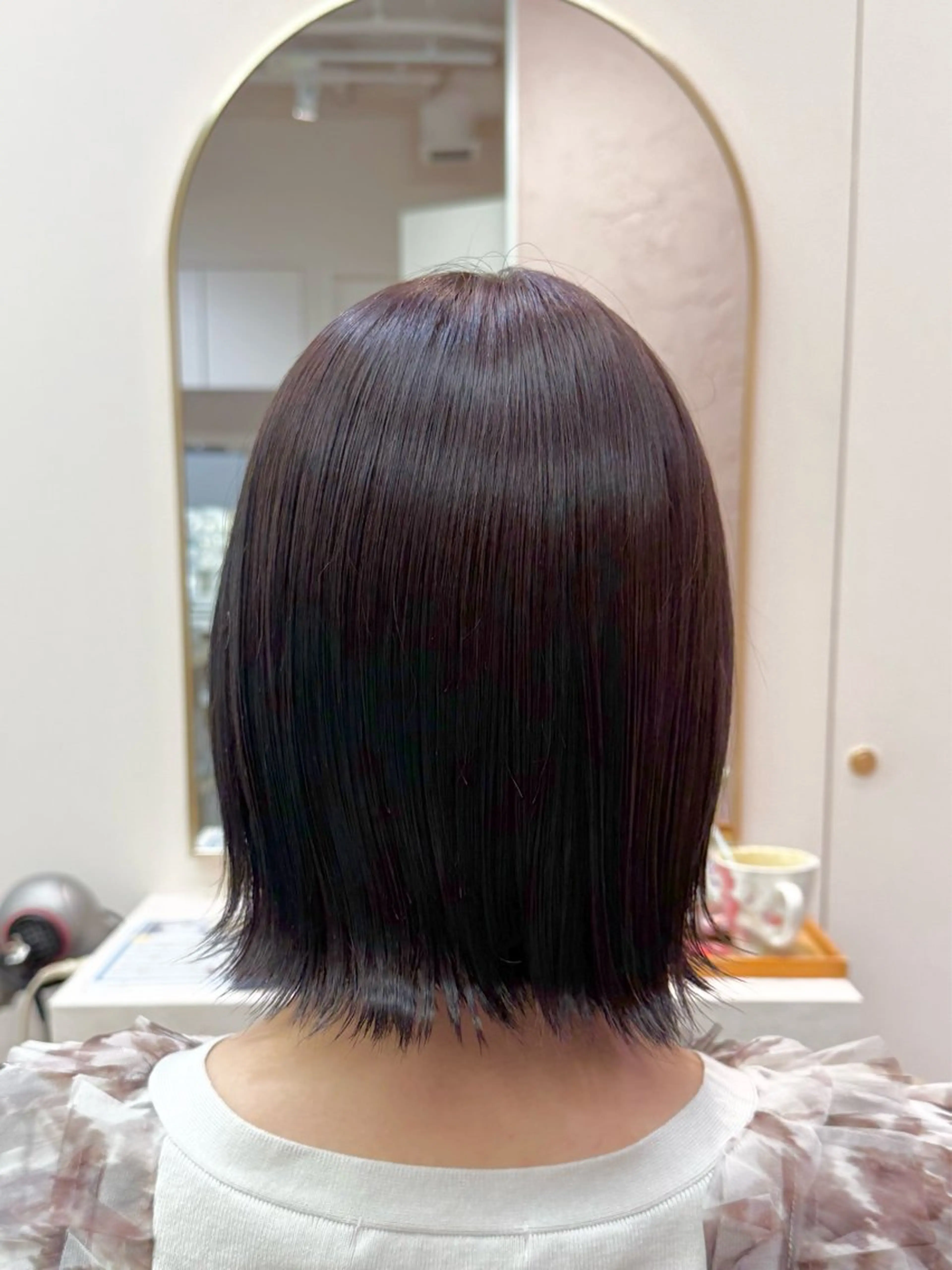 【暗髪やりたい人必見👀🍇🫐】【透明感カラー🫧】落とせる黒染めも🙆🏻♀️◎ ¥3,850🐼の写真