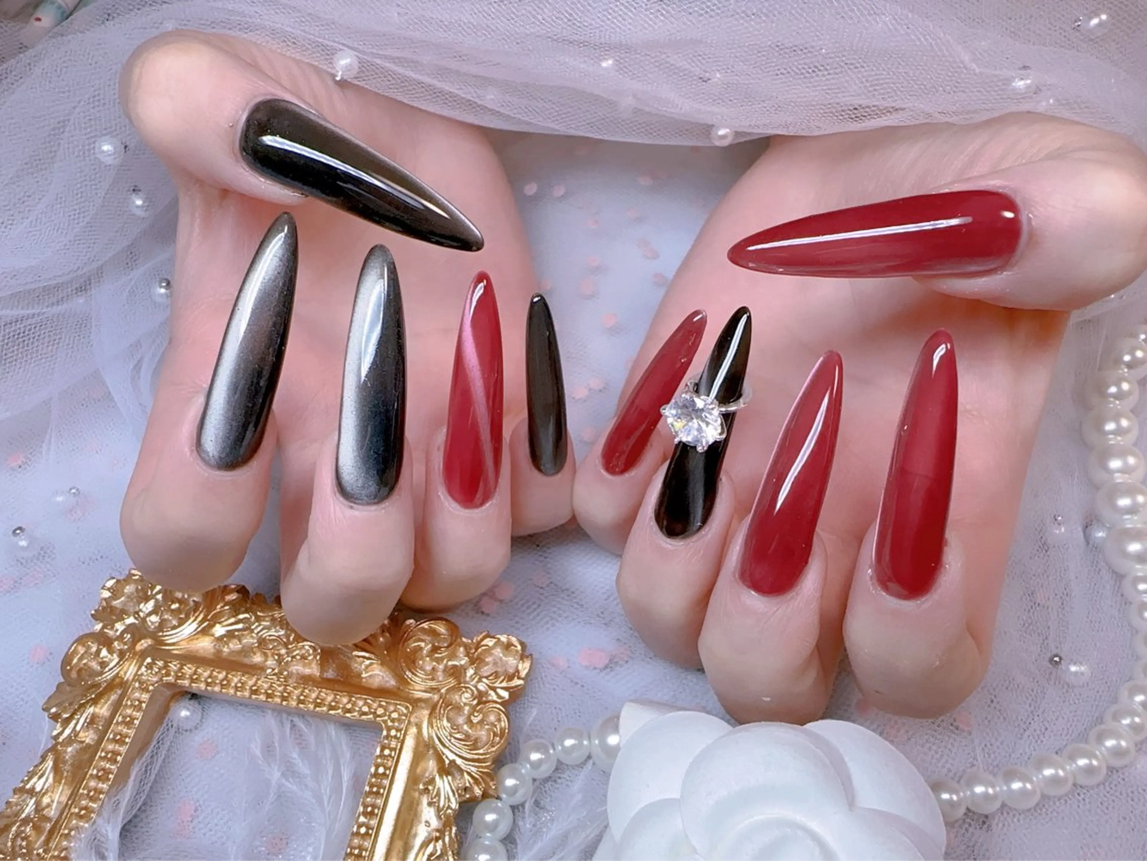 ネイル オーロラネイル フットネイル 韓国ネイル ラメ(グリッター) ラメグラデーション ハンドネイル Belle nail salon 新小岩のネイルデザイン