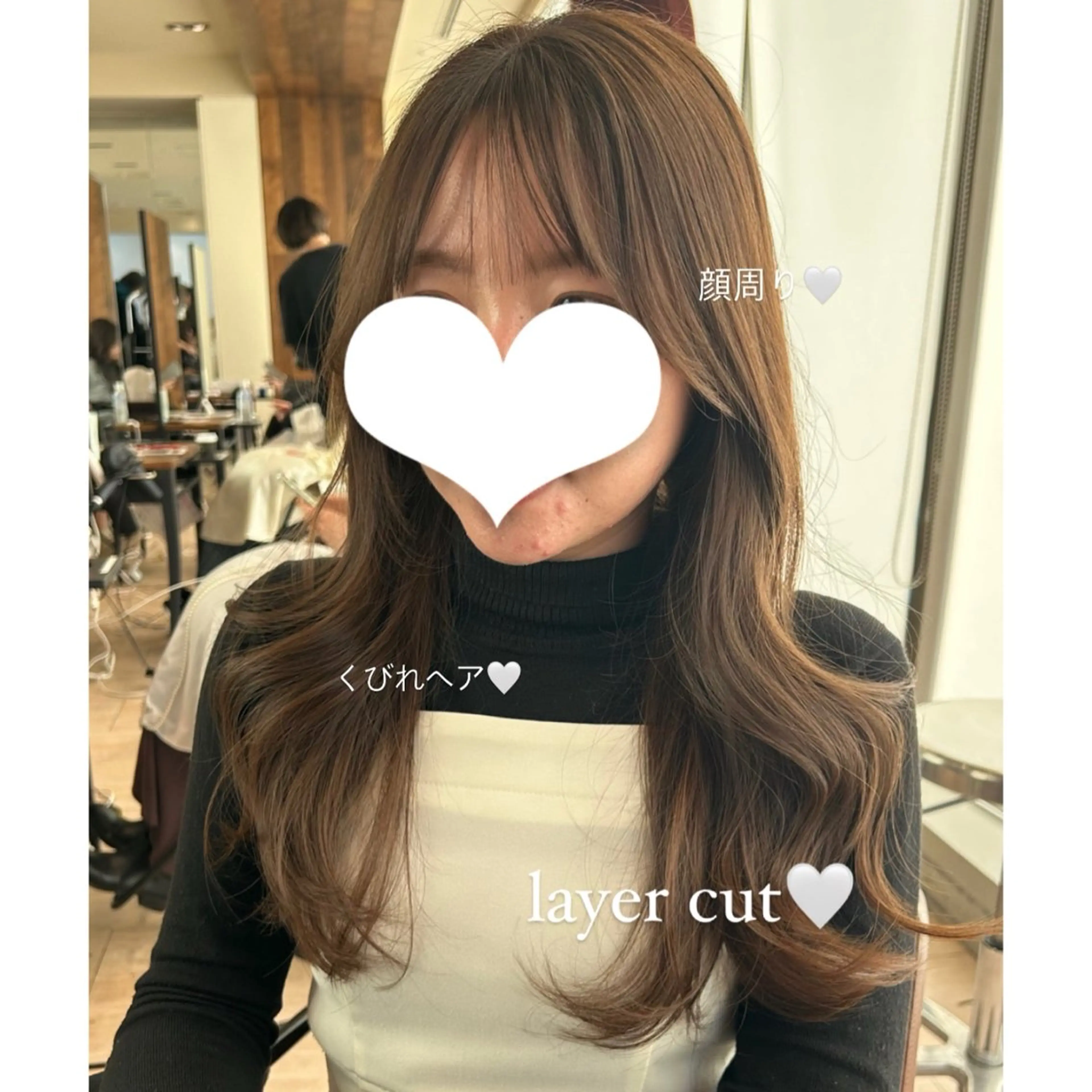 ロング カラー ベージュカラー 透明感カラー オリーブベージュ くびれヘア 韓国風ヘア 🍼顔周りカット/ レイヤー/小川華奈のヘアスタイル