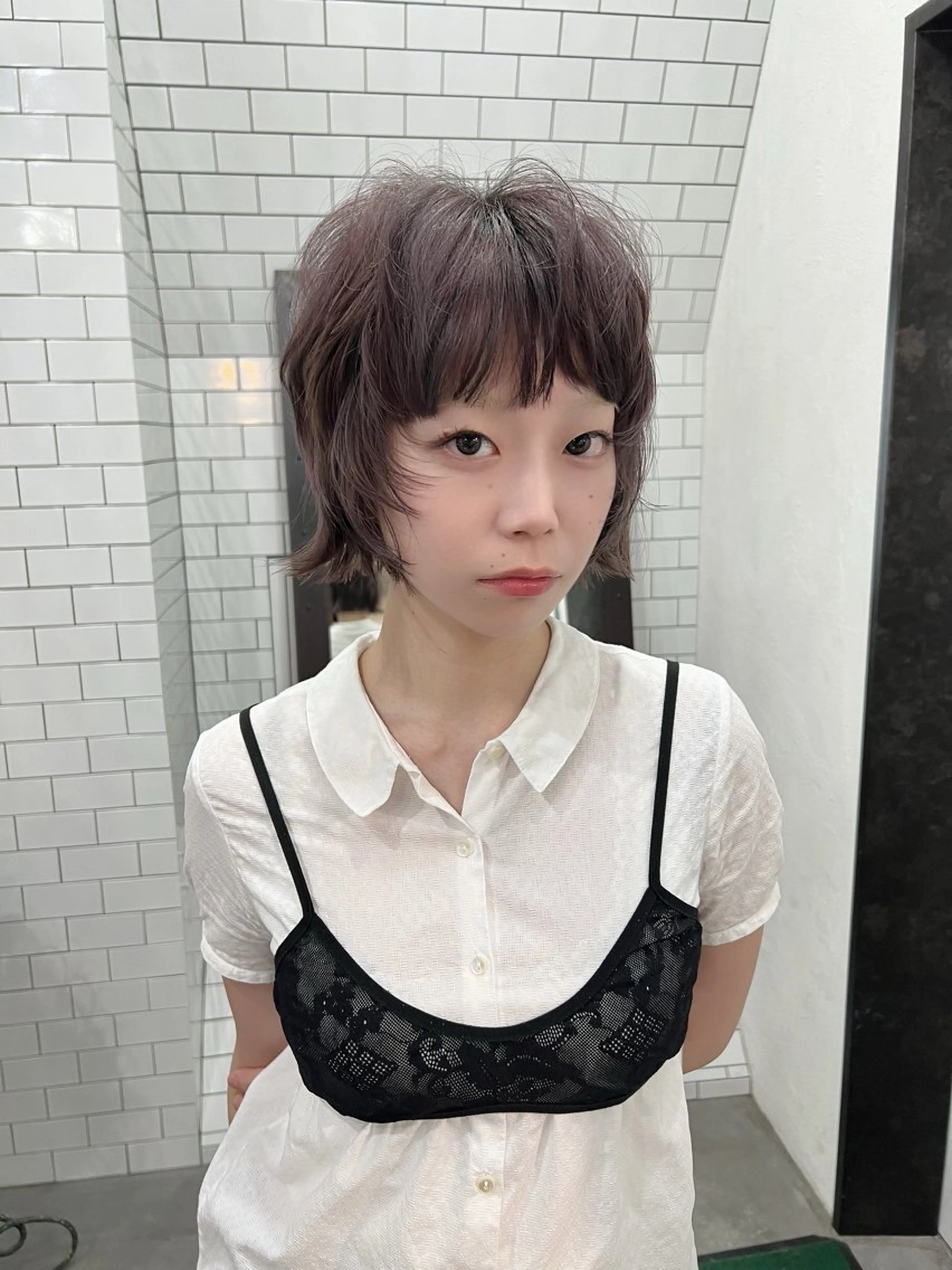 ショート カット 紙屋町ショート /ボブ　パーマ河内蓮のヘアスタイル