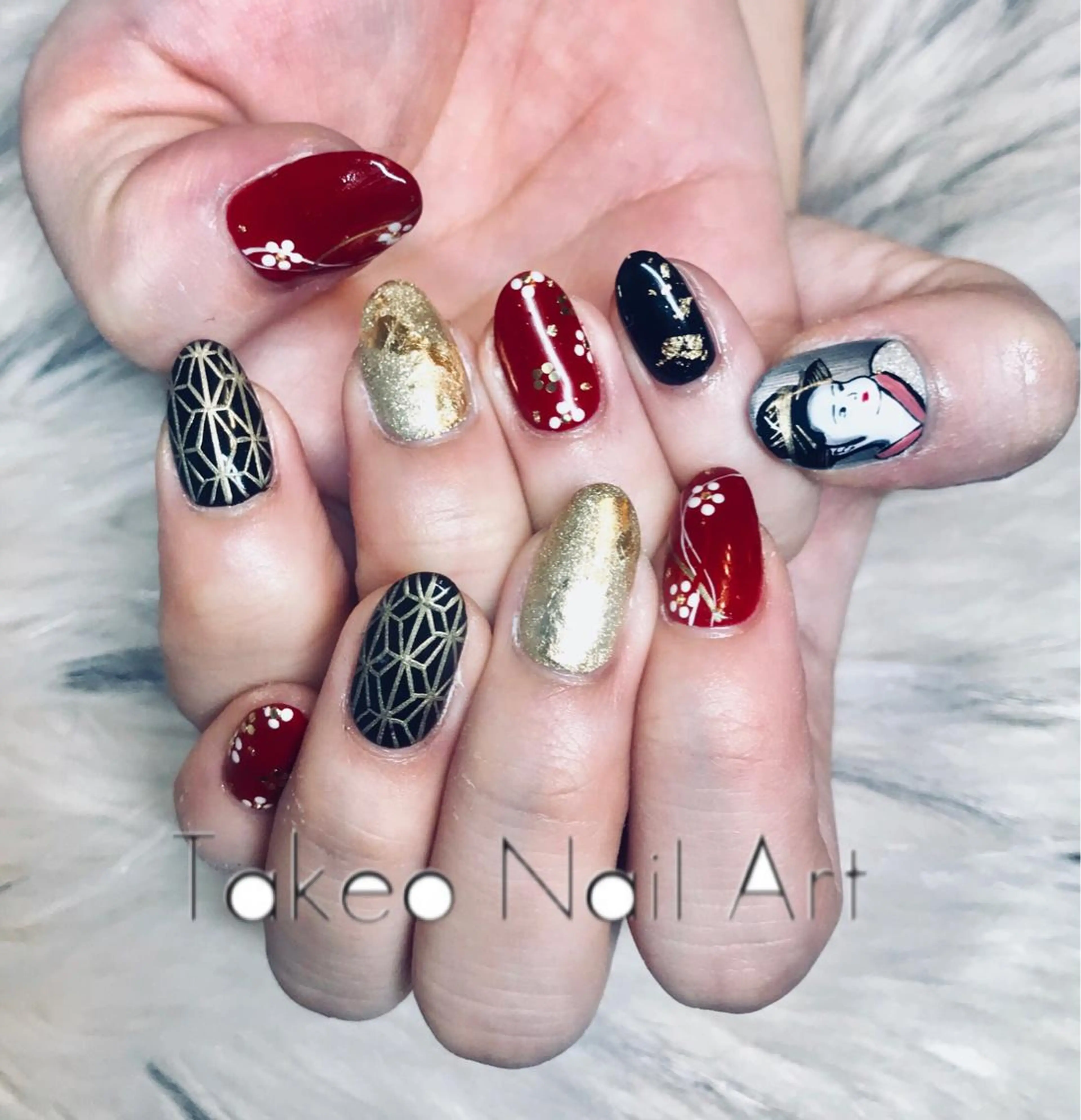 ショート ネイル 成人式 nail&eye Aoのマツエク・マツパデザイン