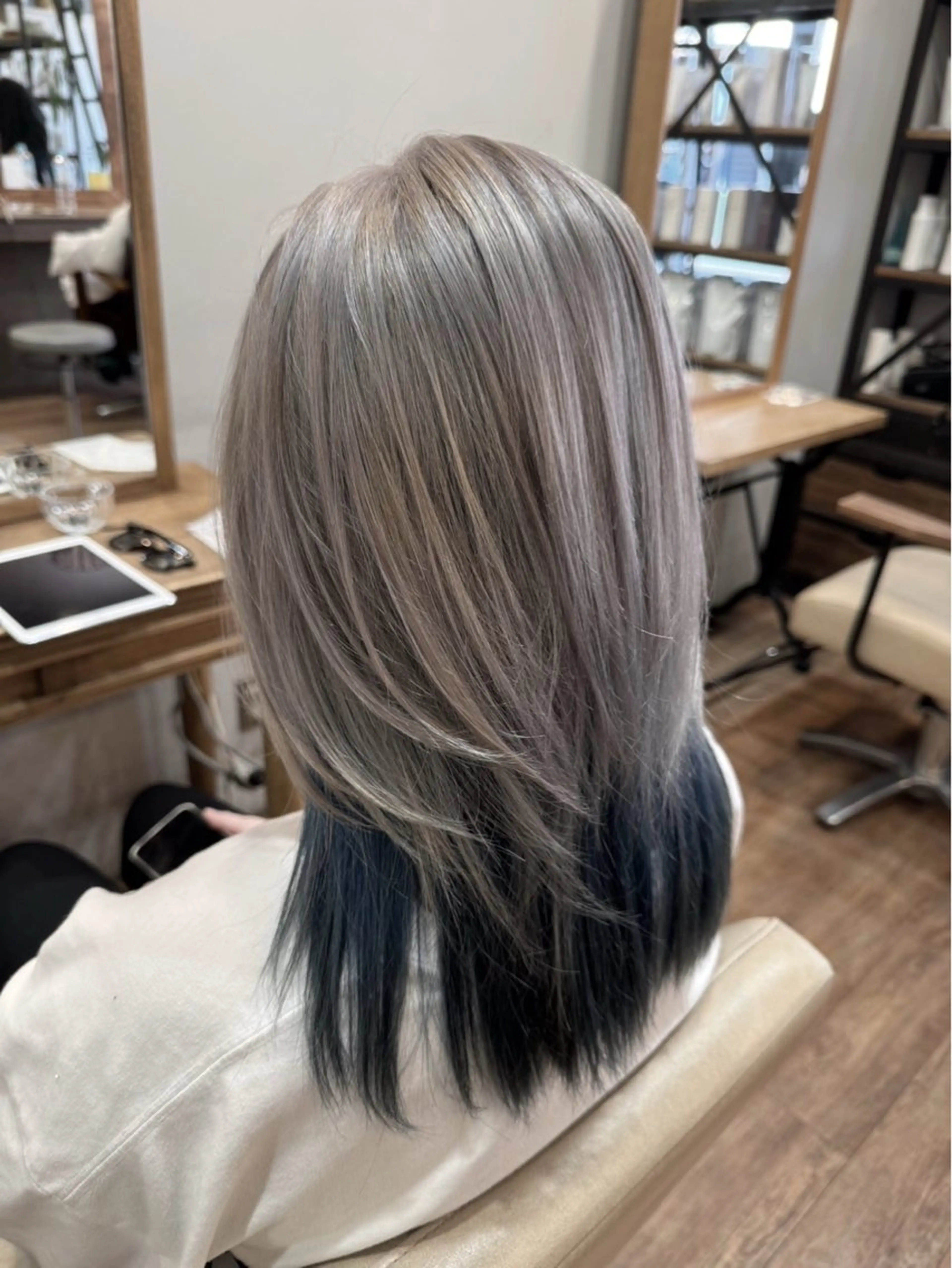 ミディアム カラー レイヤーカット カット 縮毛矯正/🍒ྀི ナカヤマミオ🍒ྀིのヘアスタイル