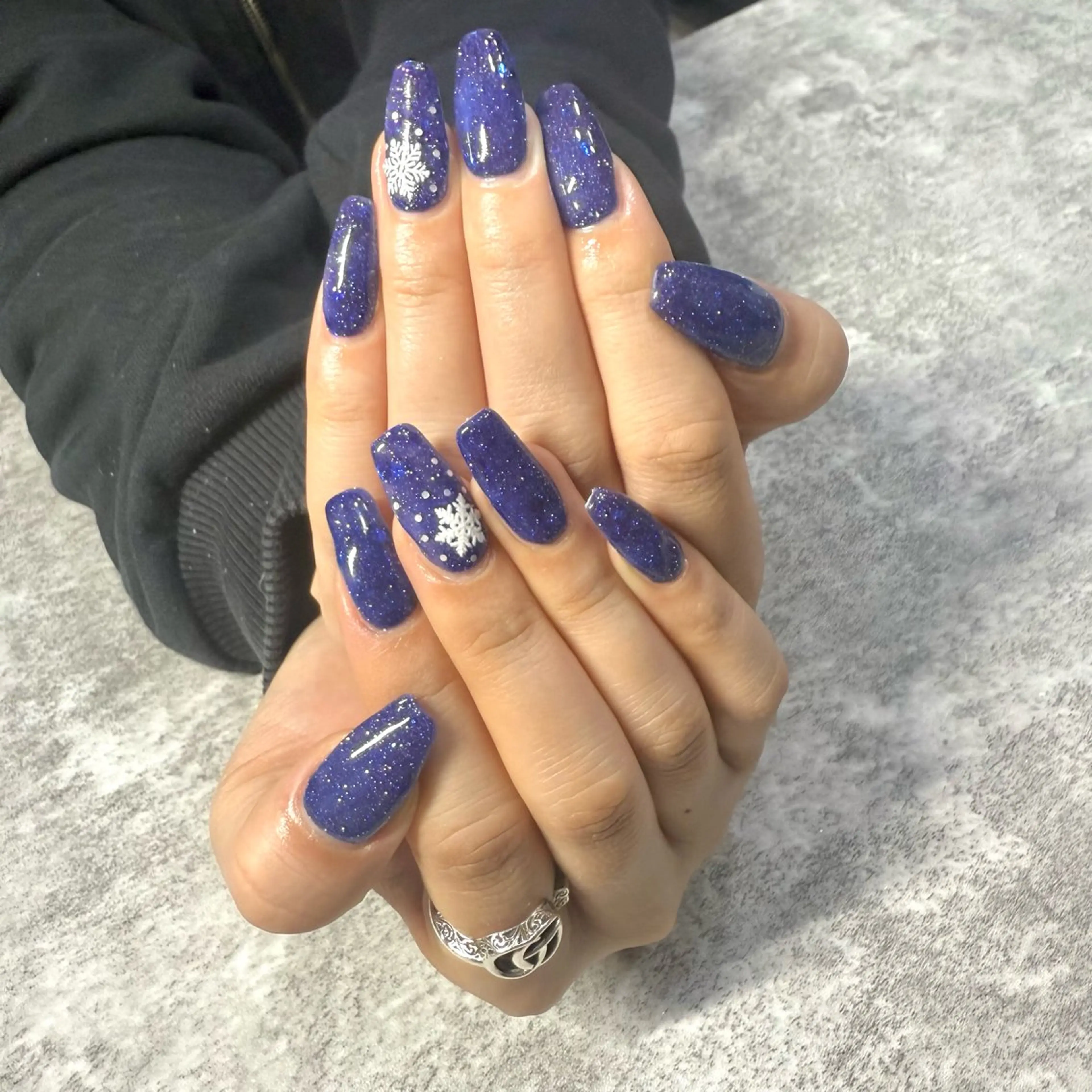 ネイル ブルー ラメ(グリッター) ハンドネイル ★Rinail... .のネイルデザイン