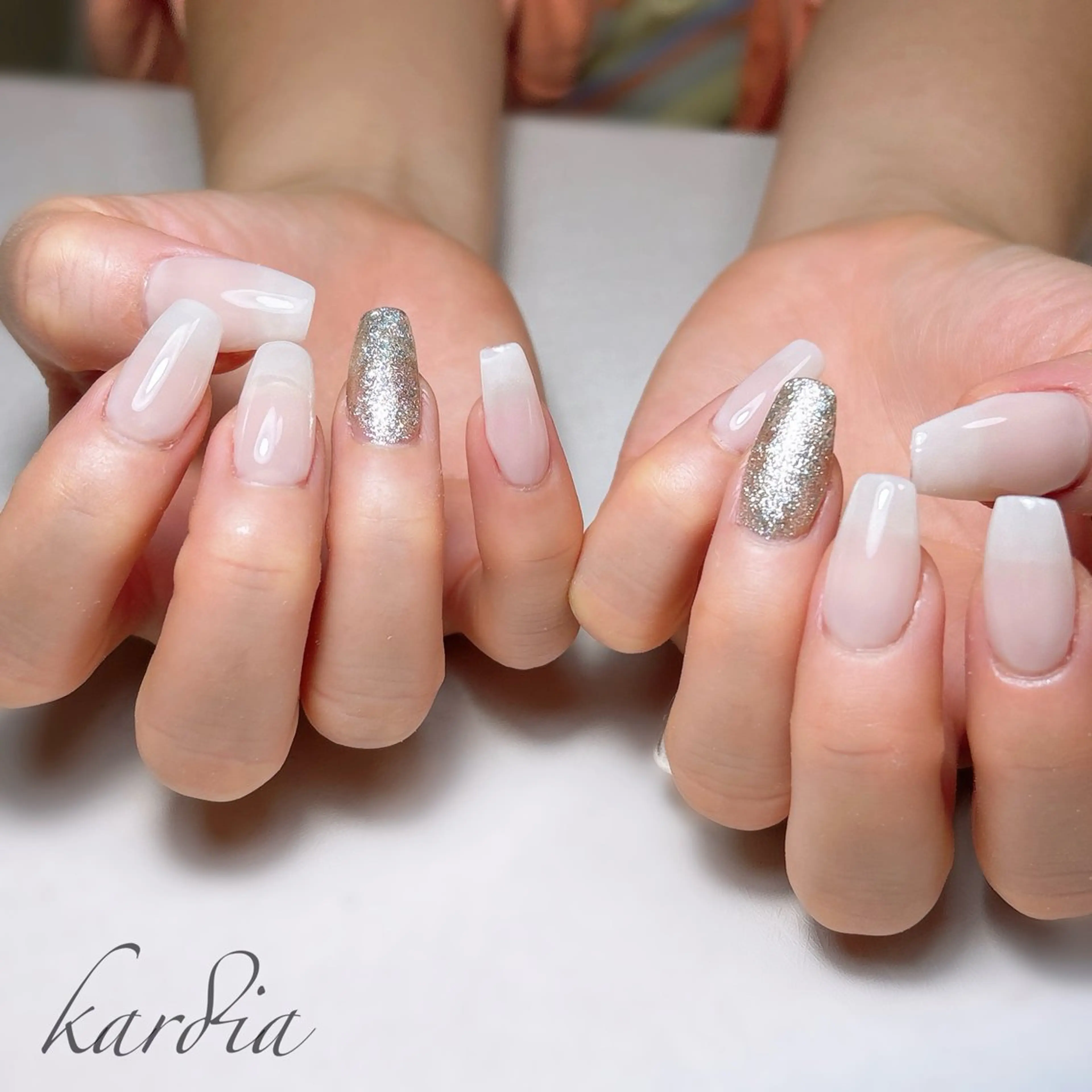 ネイル ハンドネイル καρδιά -ｶﾙﾃﾞｨｱ-のネイルデザイン