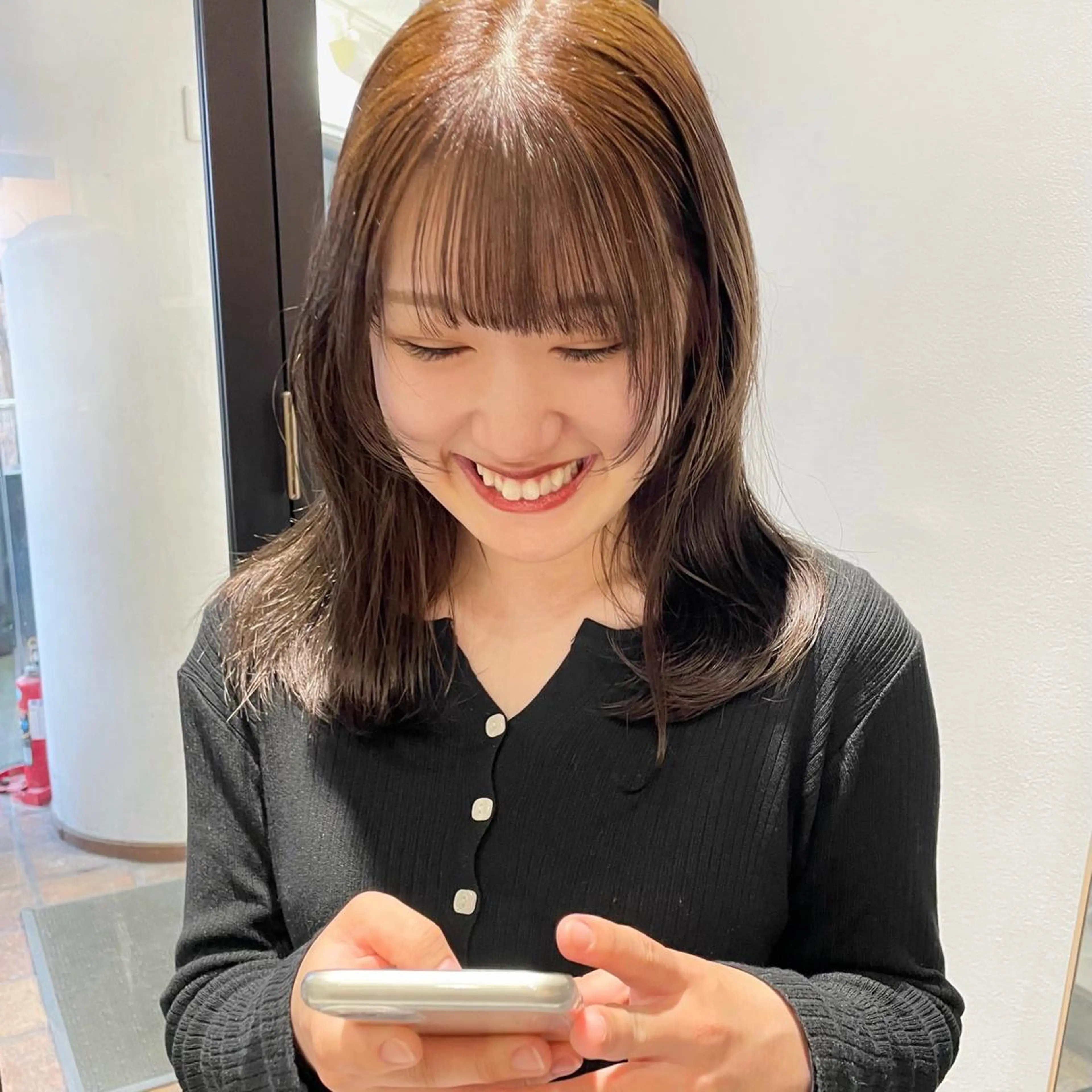 セミロング カラー カット ヘアカラー トリートメント 🍊暖色×顔周り 🍊cocoroのヘアスタイル